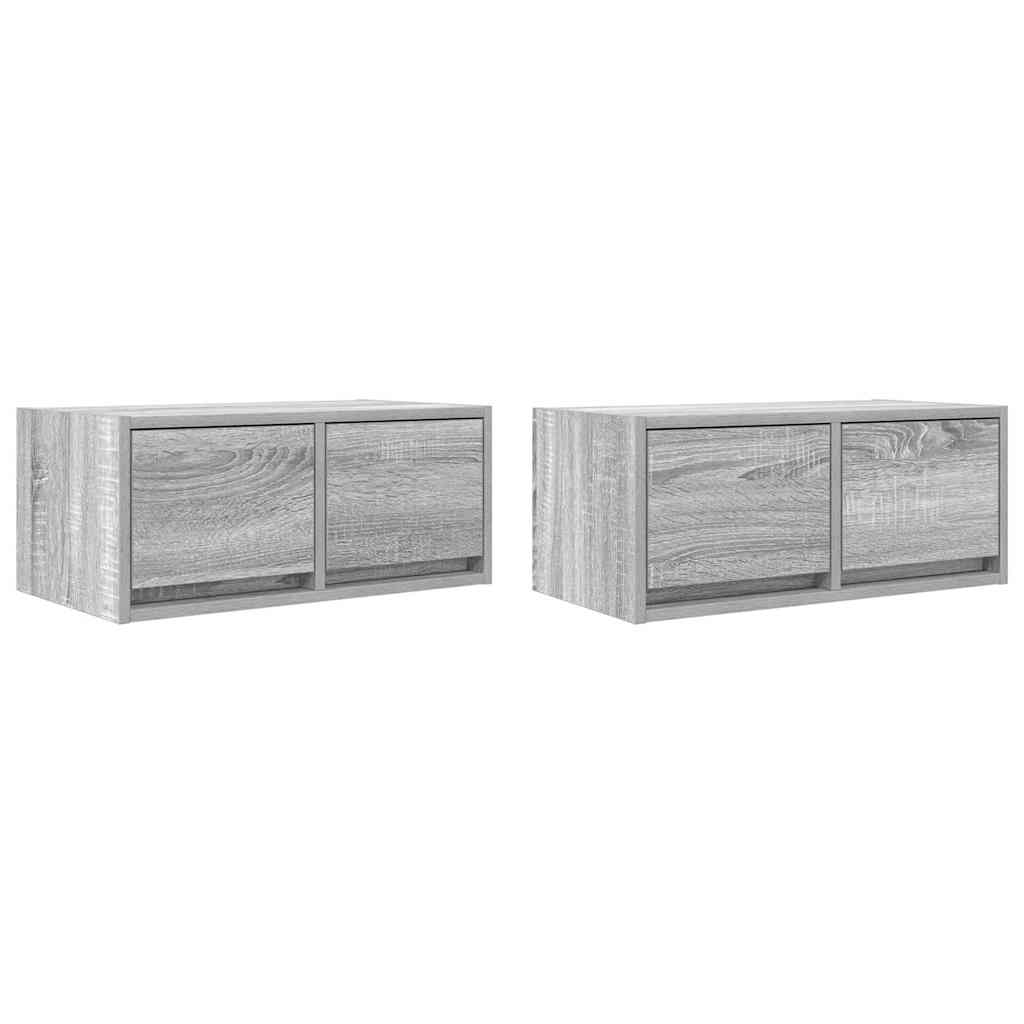 TV-benker 2 stk grå sonoma 60x31x25,5 cm konstruert tre