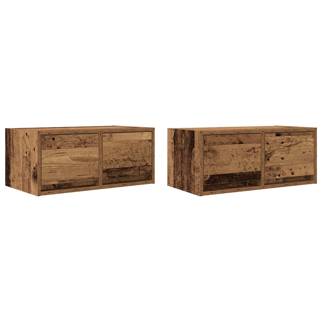 TV-benker 2 stk gammelt tre 60x31x25,5 cm konstruert tre