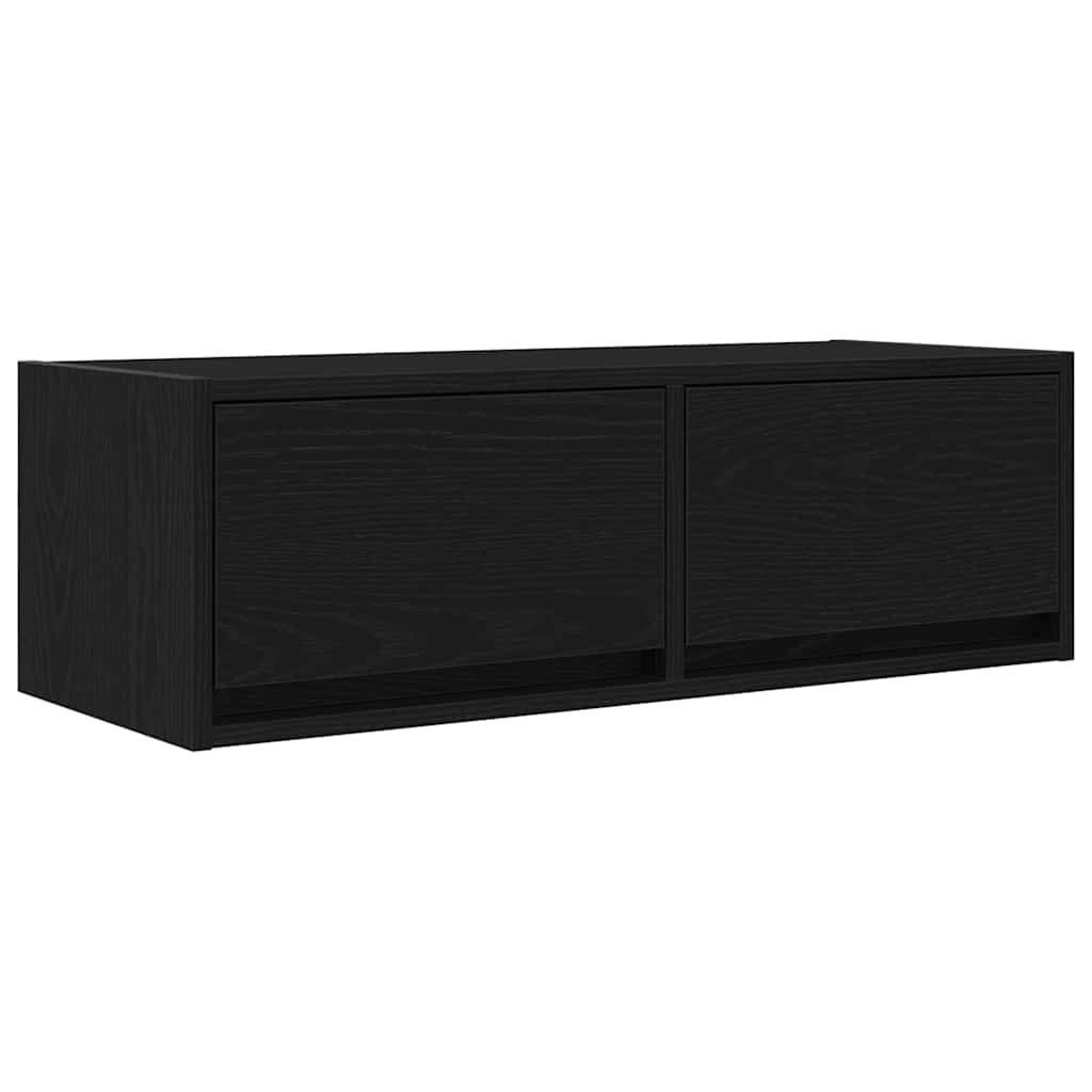 TV-benk svart eik 80x31x25,5 cm konstruert tre