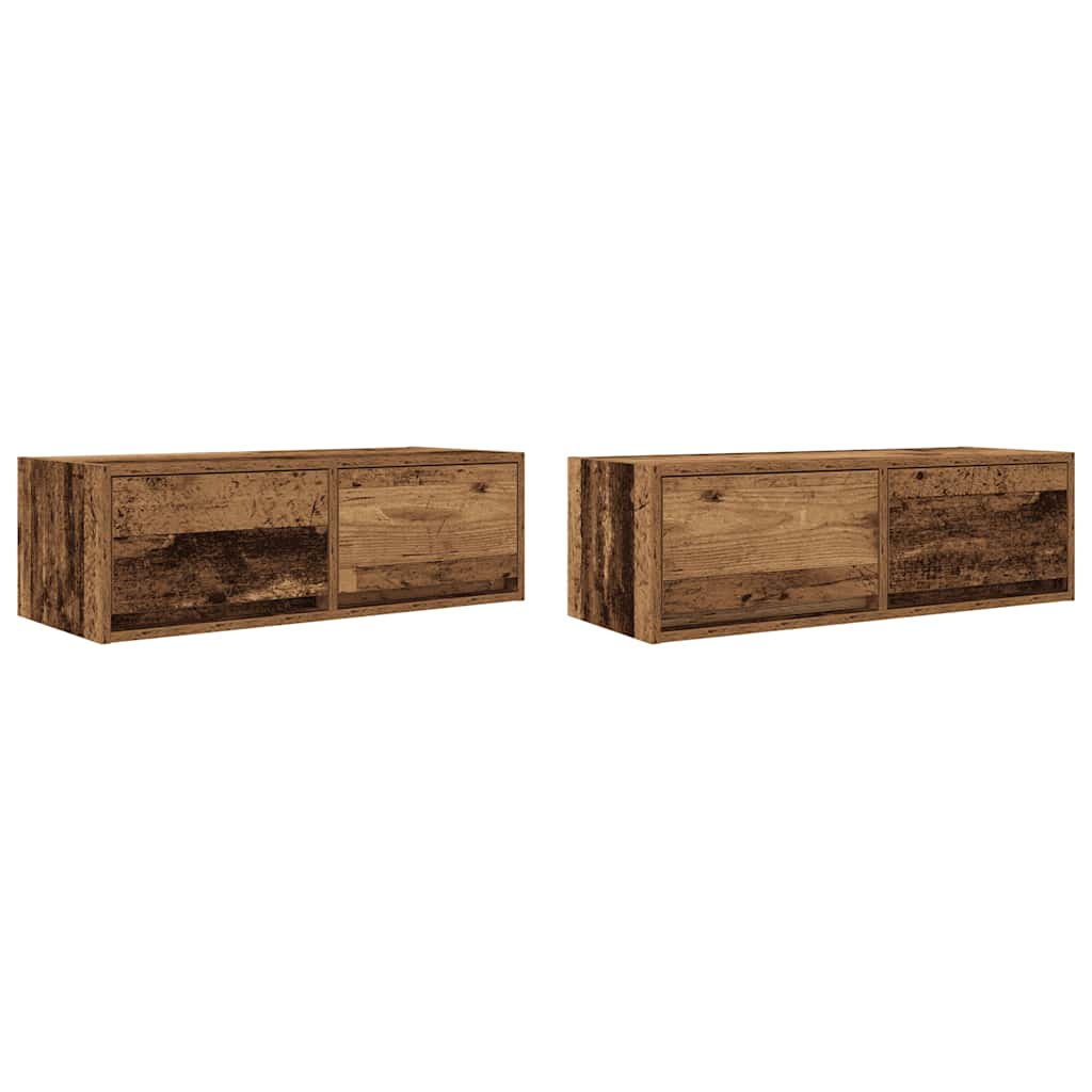 TV-benker 2 stk gammelt tre 80x31x25,5 cm konstruert tre