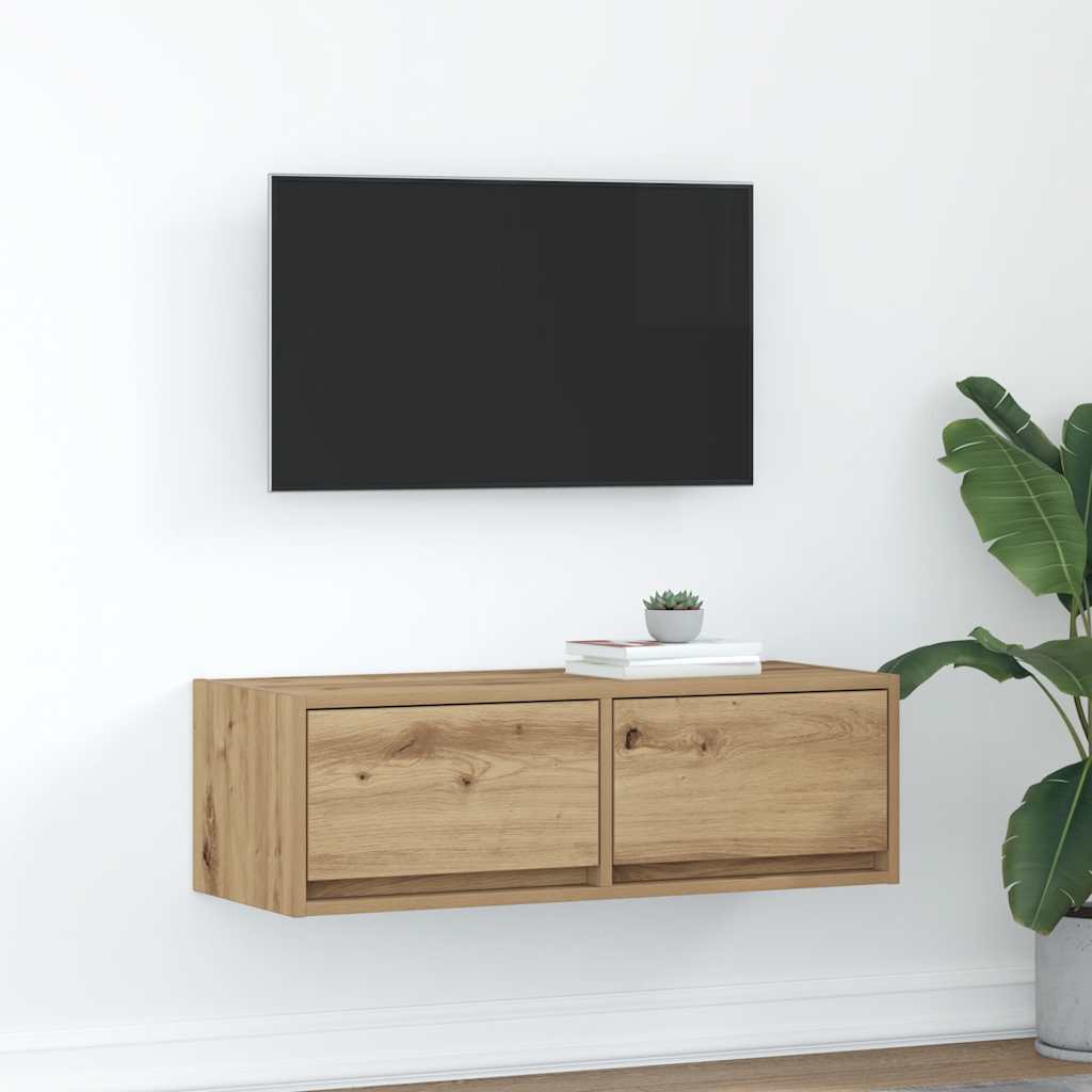 TV-benk artisan eik 80x31x25,5 cm konstruert tre