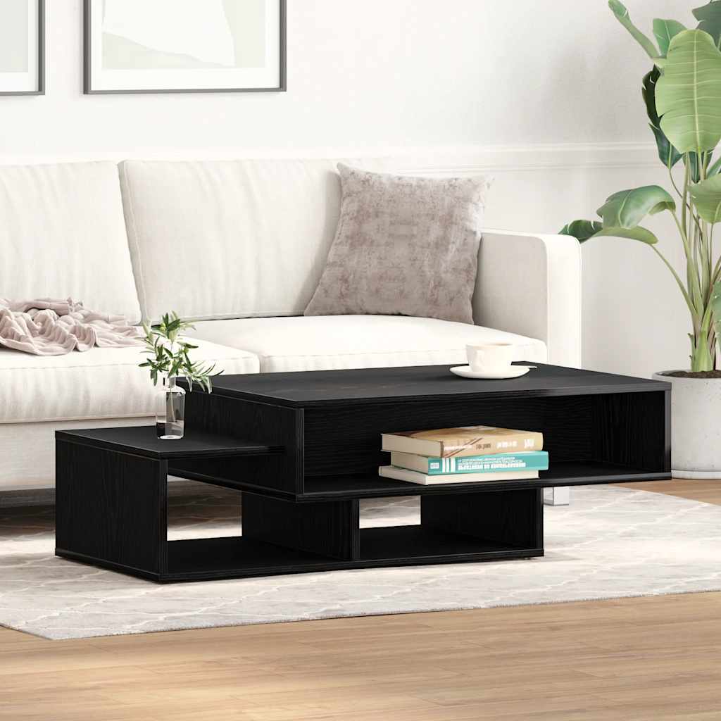 Salongbord svart eik 105x55x32 cm konstruert tre