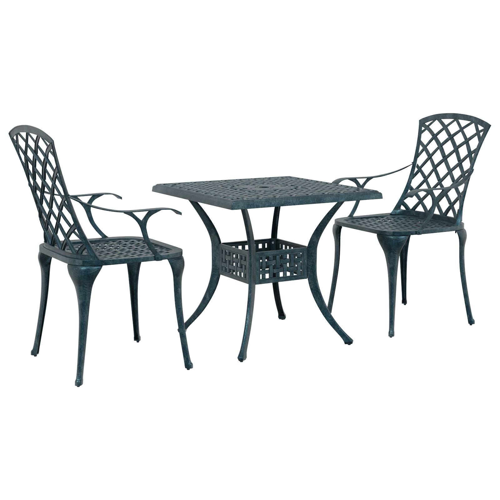 5 Delt Utemøbelsett 80x80x72 Støpt Aluminium