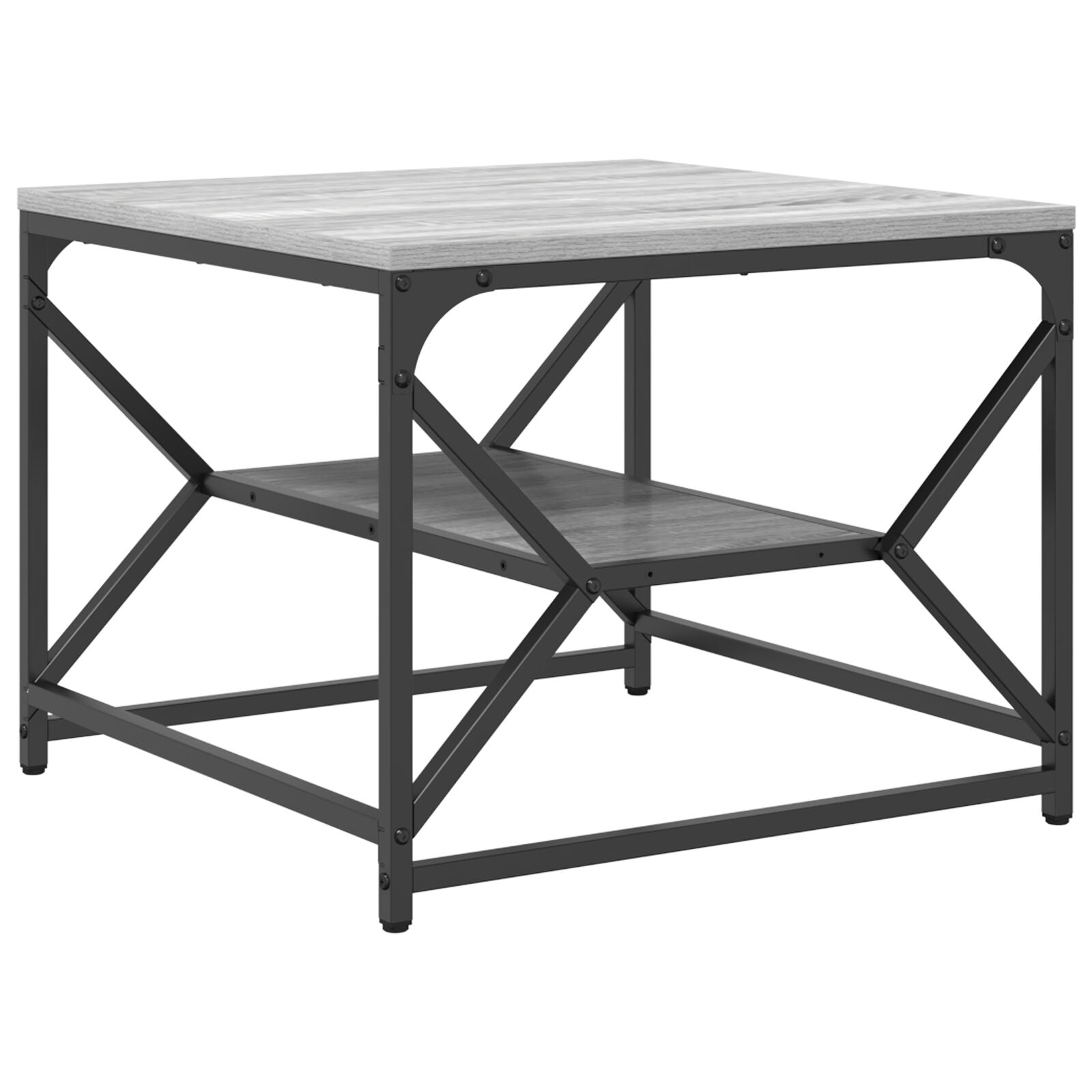 Kaffebord med Hylle - Grå Sonoma - 51x50x40 cm - Laget av Konstruert Tre
