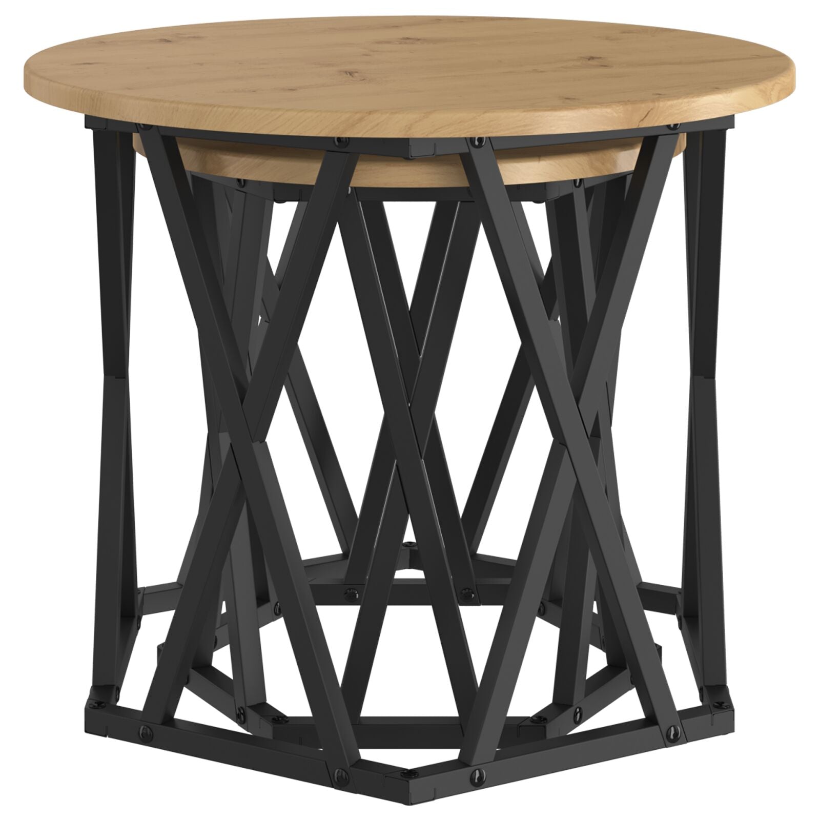 Nesting Side Tables 2 pcs Artisan Oak Engineered Wood