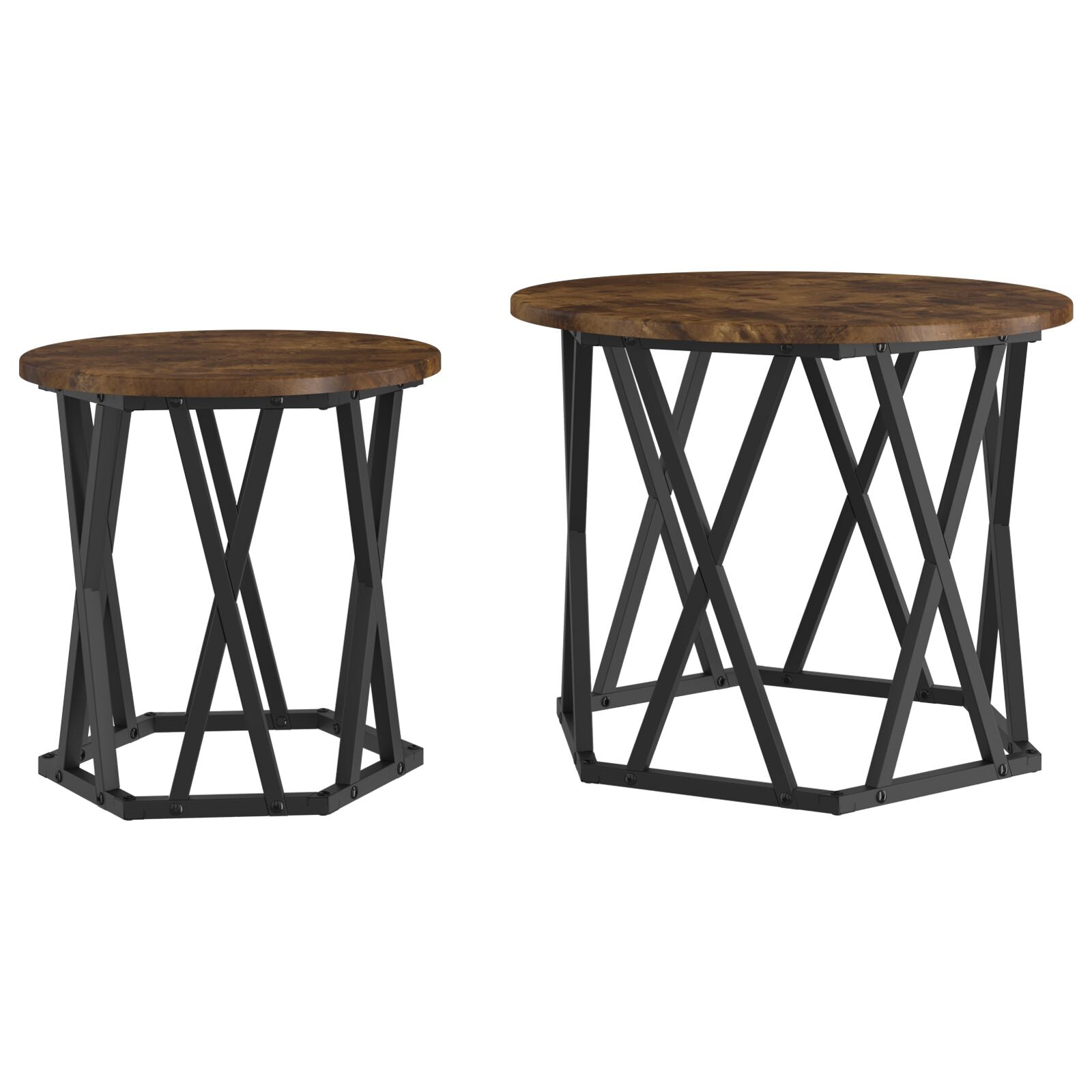 Nesting Sidebord 2 stk Røkt Eikefinér