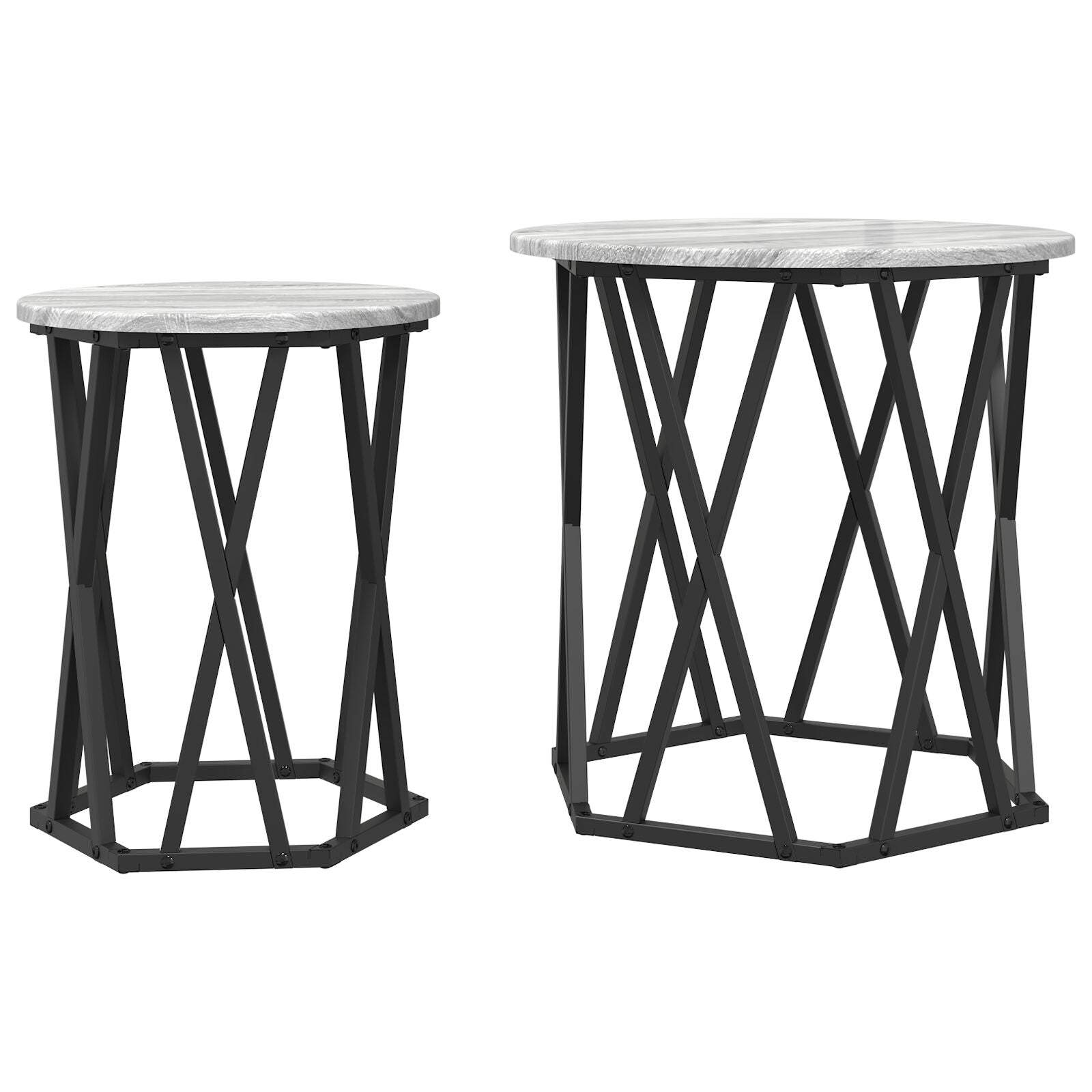 Sidebord 2 stk Grå Sonoma Konstruert Tre