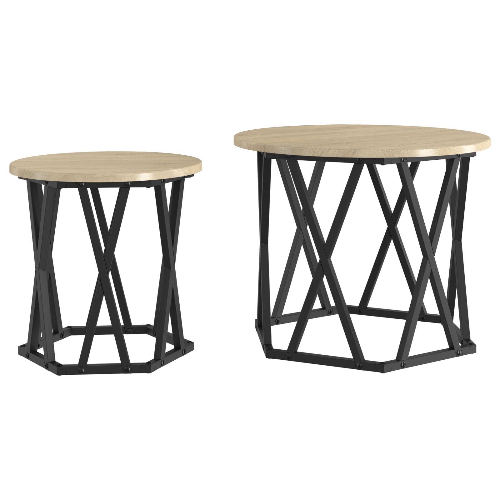 Nesting Sidebord 2 stk Sonoma Eik Konstruert Tre