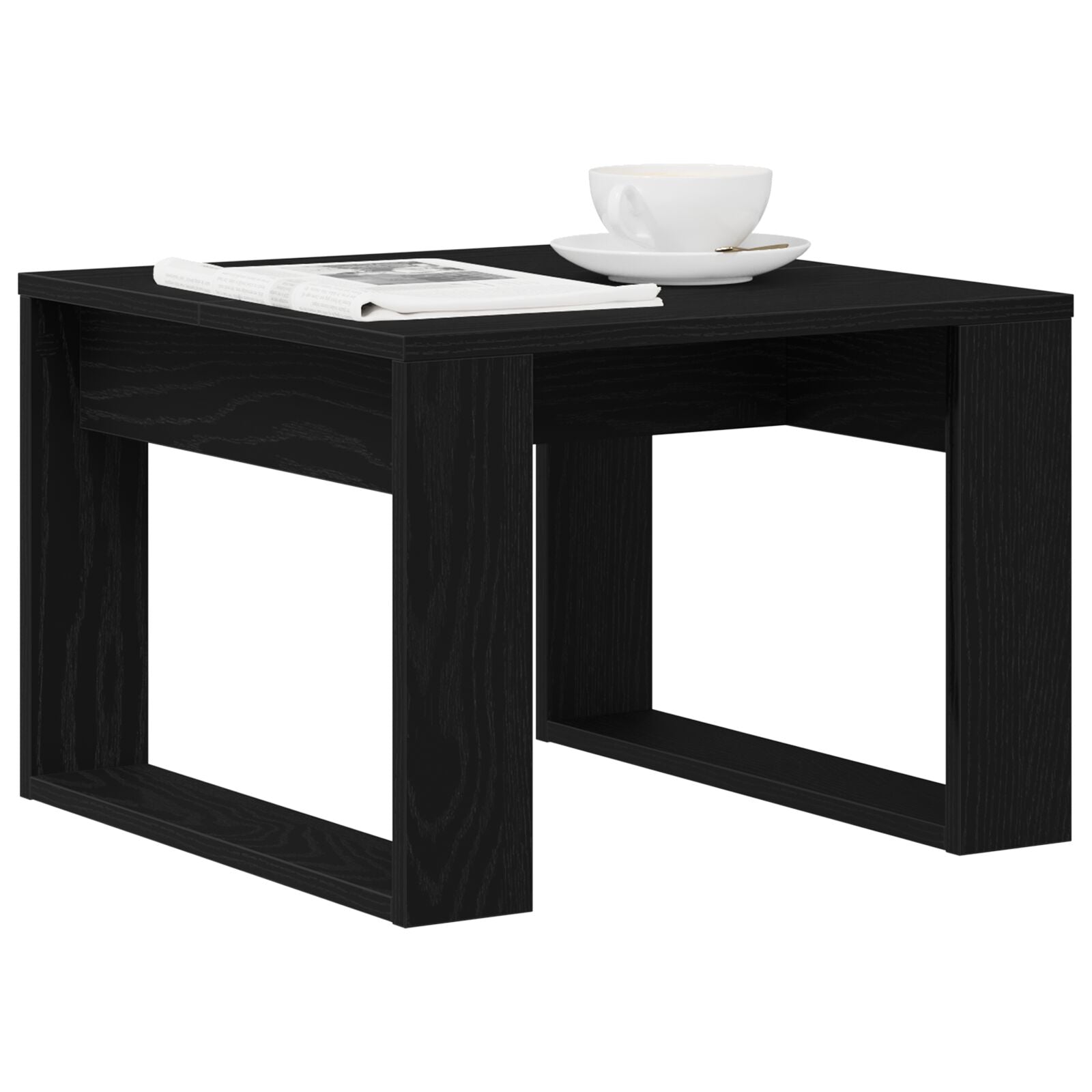 Svart Eik Sidebord - 50x50x35 cm, Laget av Ingeniørt Tre