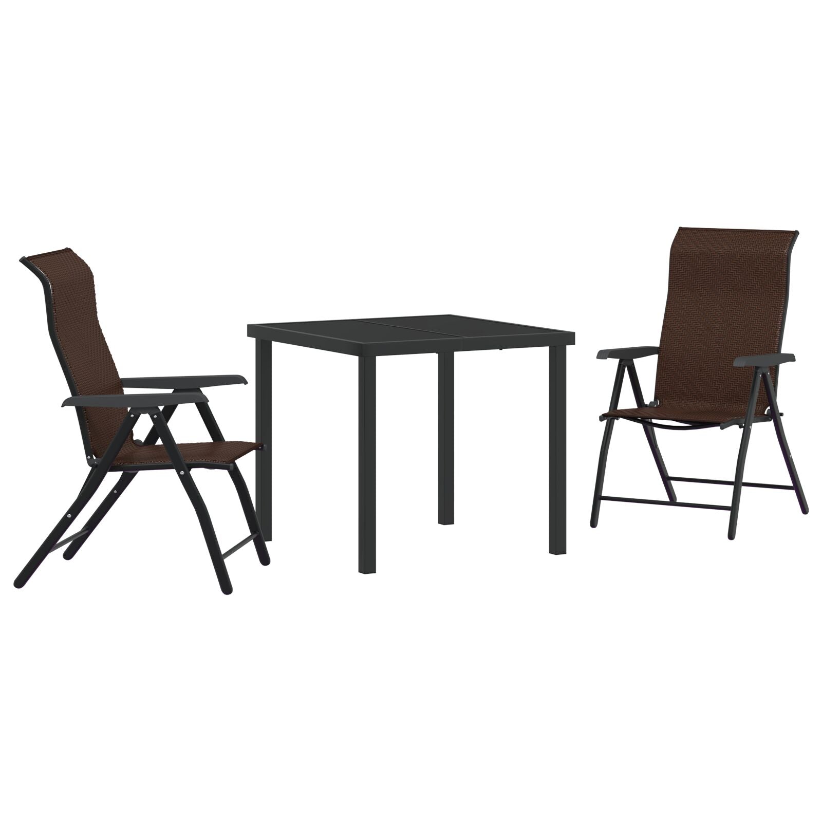 3-delt Hage Spise Sett Brun Poly Rattan