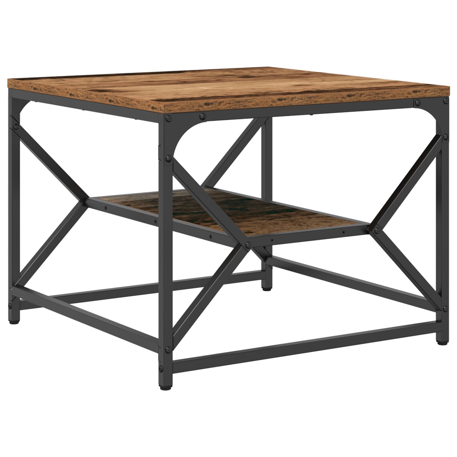 Kaffebord med Hylle - Gammelt Tre 51x50x40 cm - Ingeniørtre