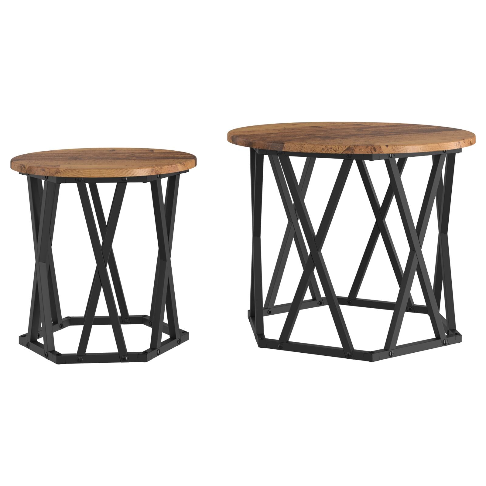 Nesting Sidebord 2 stk Gammelt Tre Ingeniørtre