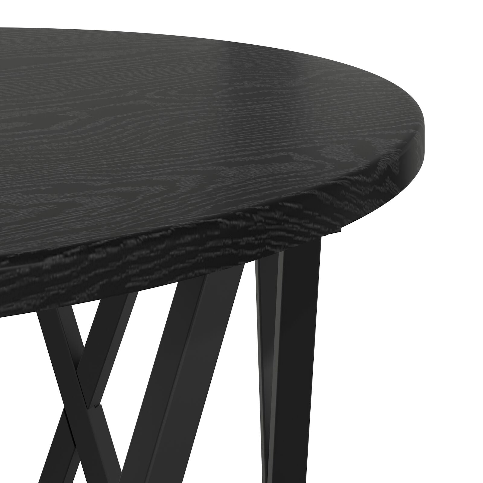 Sidebord 2 stk Svart Eik Ingeniørtre