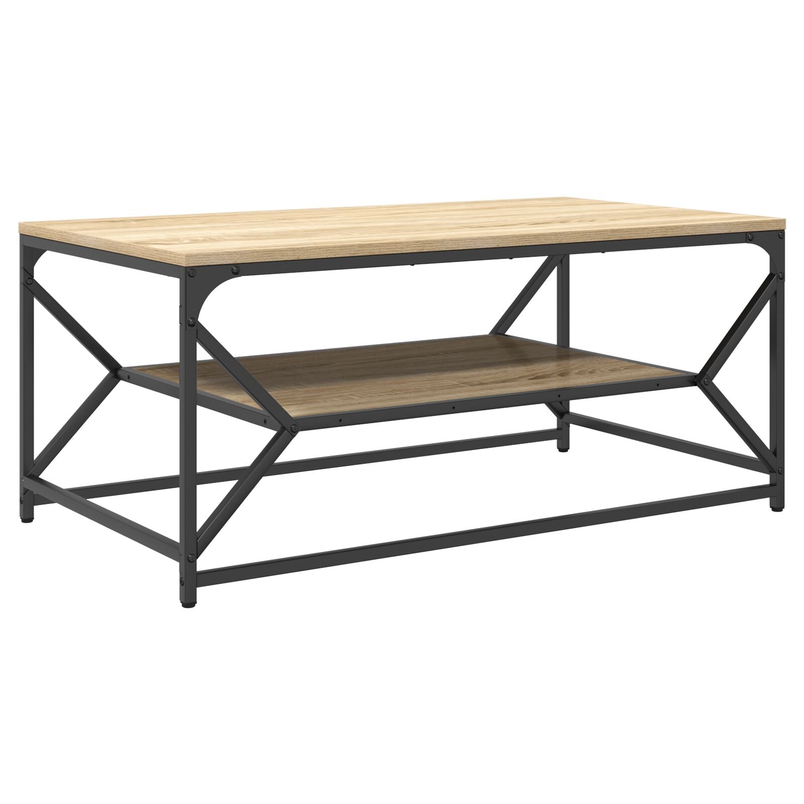 Kaffebord med Hylle Sonoma Eik 90x50x40 cm Konstruktivt Tre