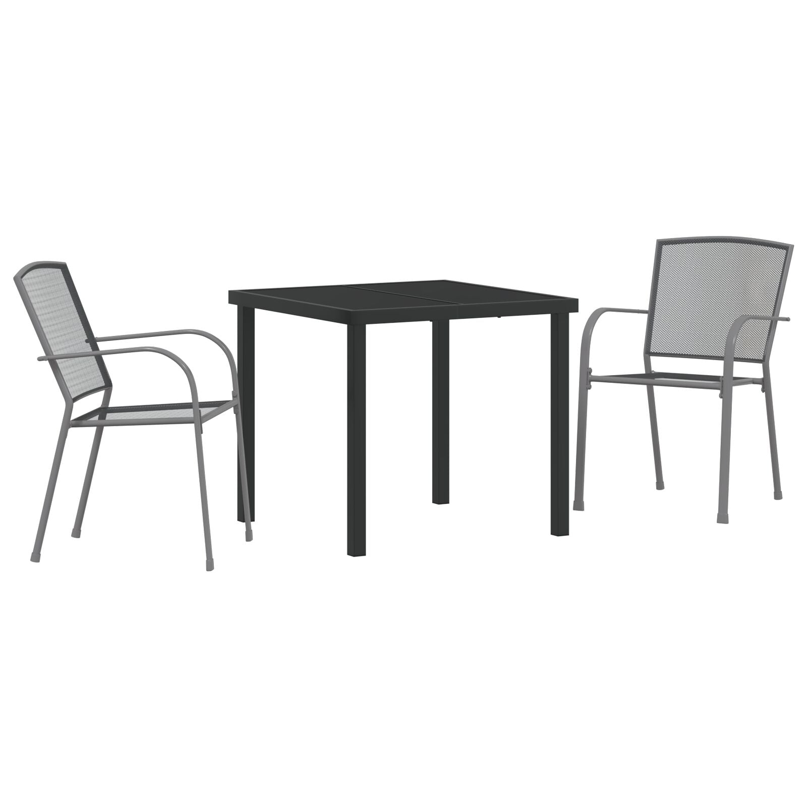 3-delt hagedining sett antrasitt stål