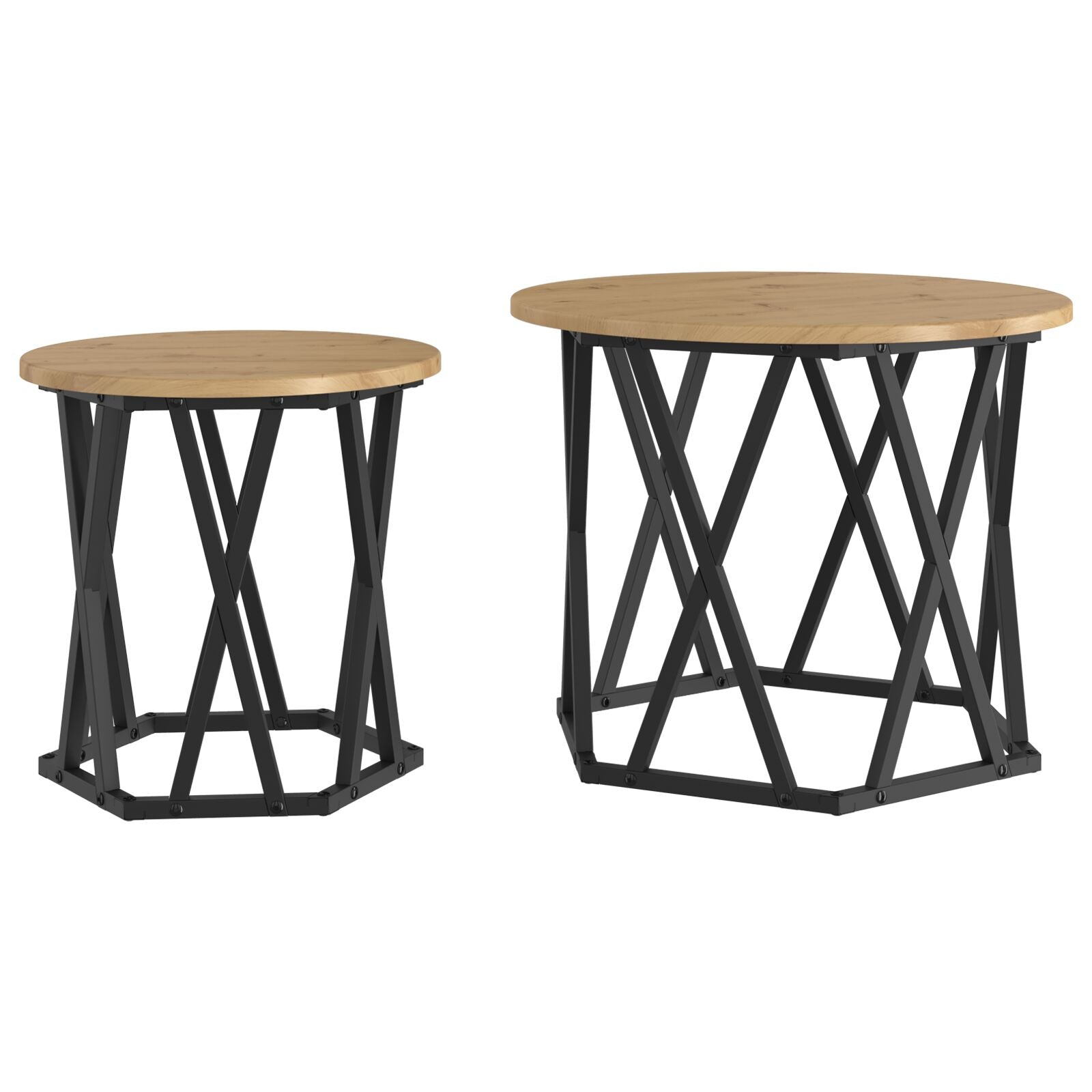 Nesting Side Tables 2 pcs Artisan Oak Engineered Wood