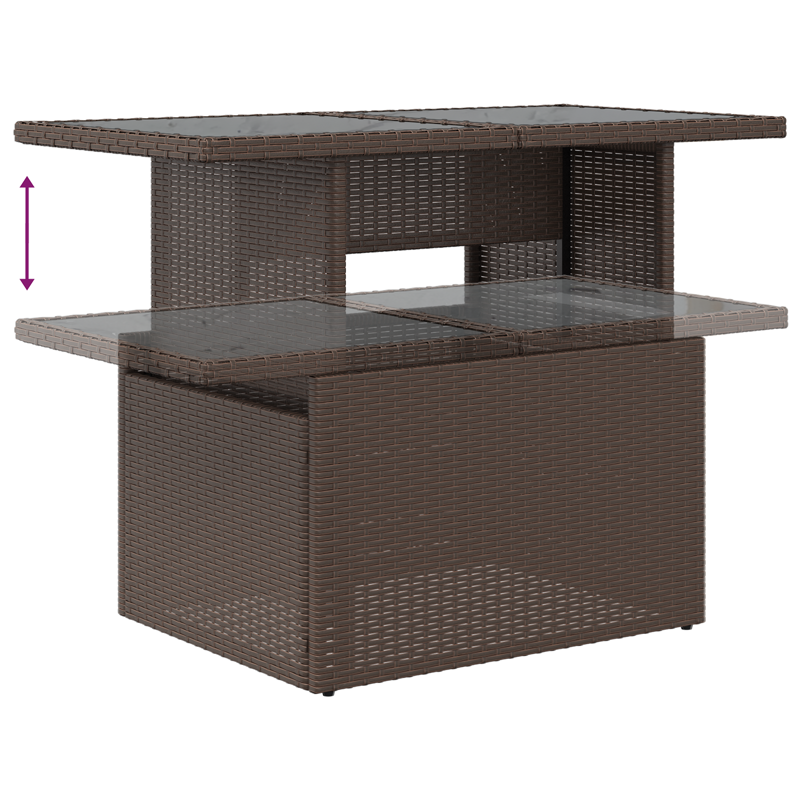 9-Delt Hagesofa Sett Med Puter Brun Poly Rattan