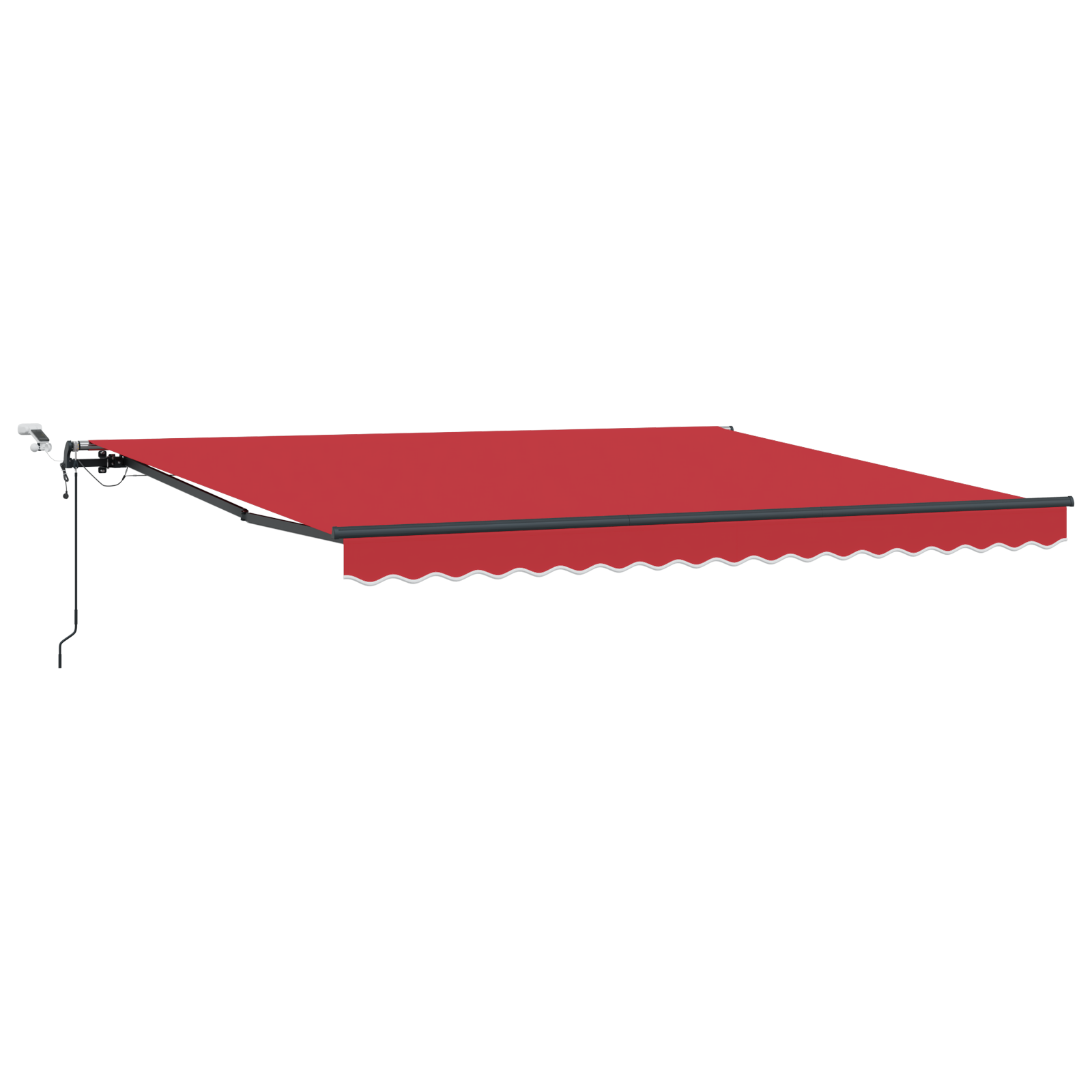 Automatisk Uttrekkbar Markise Med Led Rød 400X350 Cm