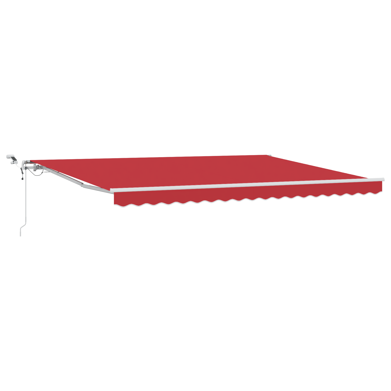 Automatisk Uttrekkbar Markise Med Led Rød 450X300 Cm