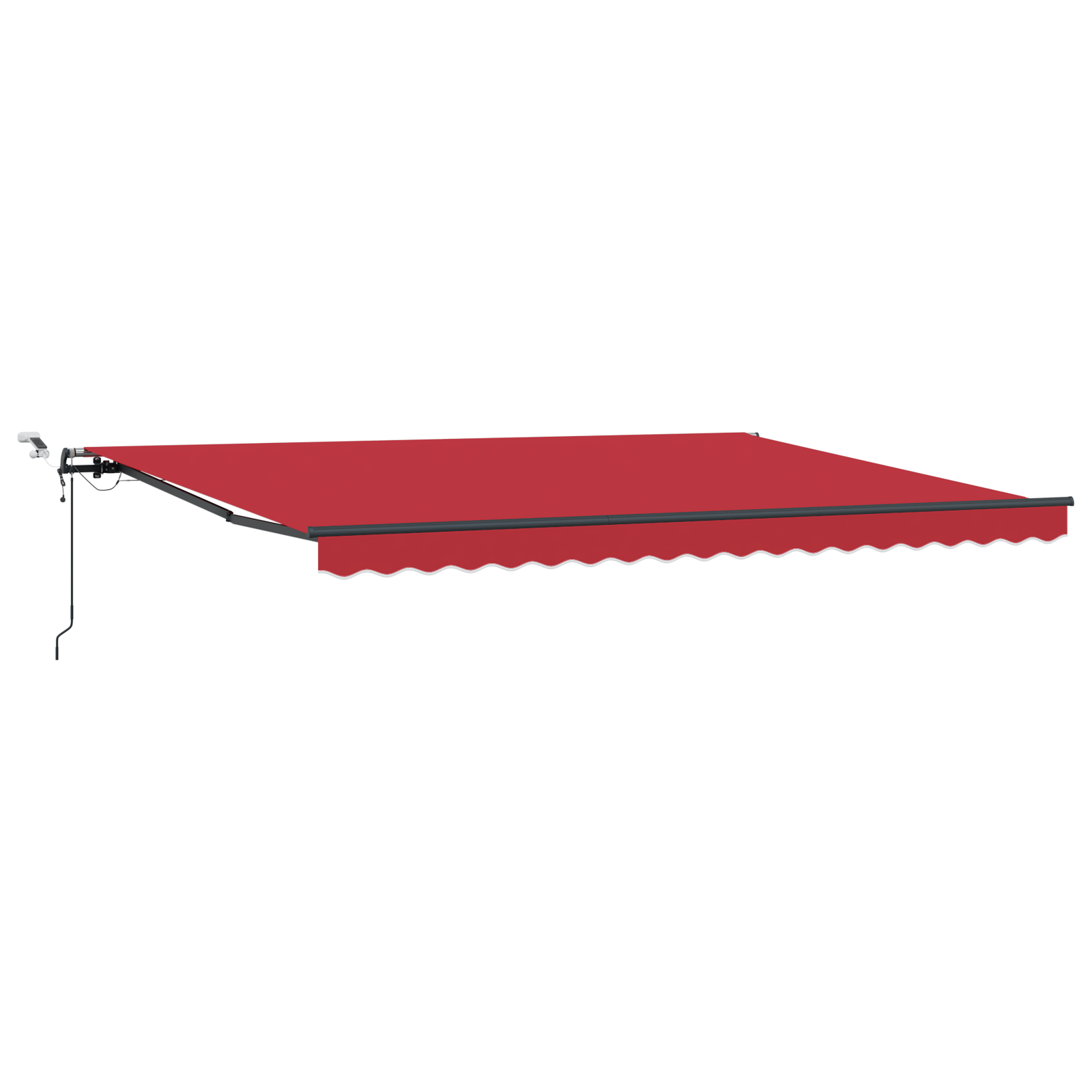 Automatisk Uttrekkbar Markise Med Led Rød 450X300 Cm