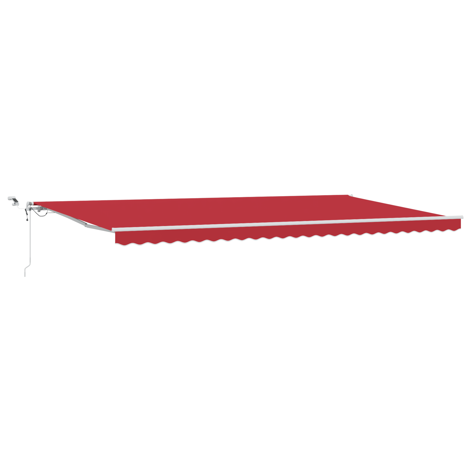 Automatisk Uttrekkbar Markise Med Led Rød 600X350 Cm