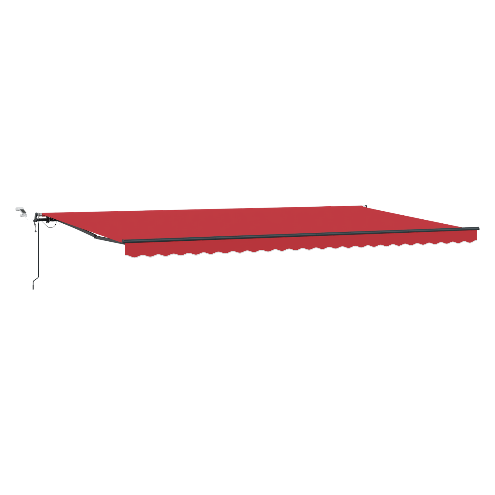 Automatisk Uttrekkbar Markise Med Led Rød 600X350 Cm