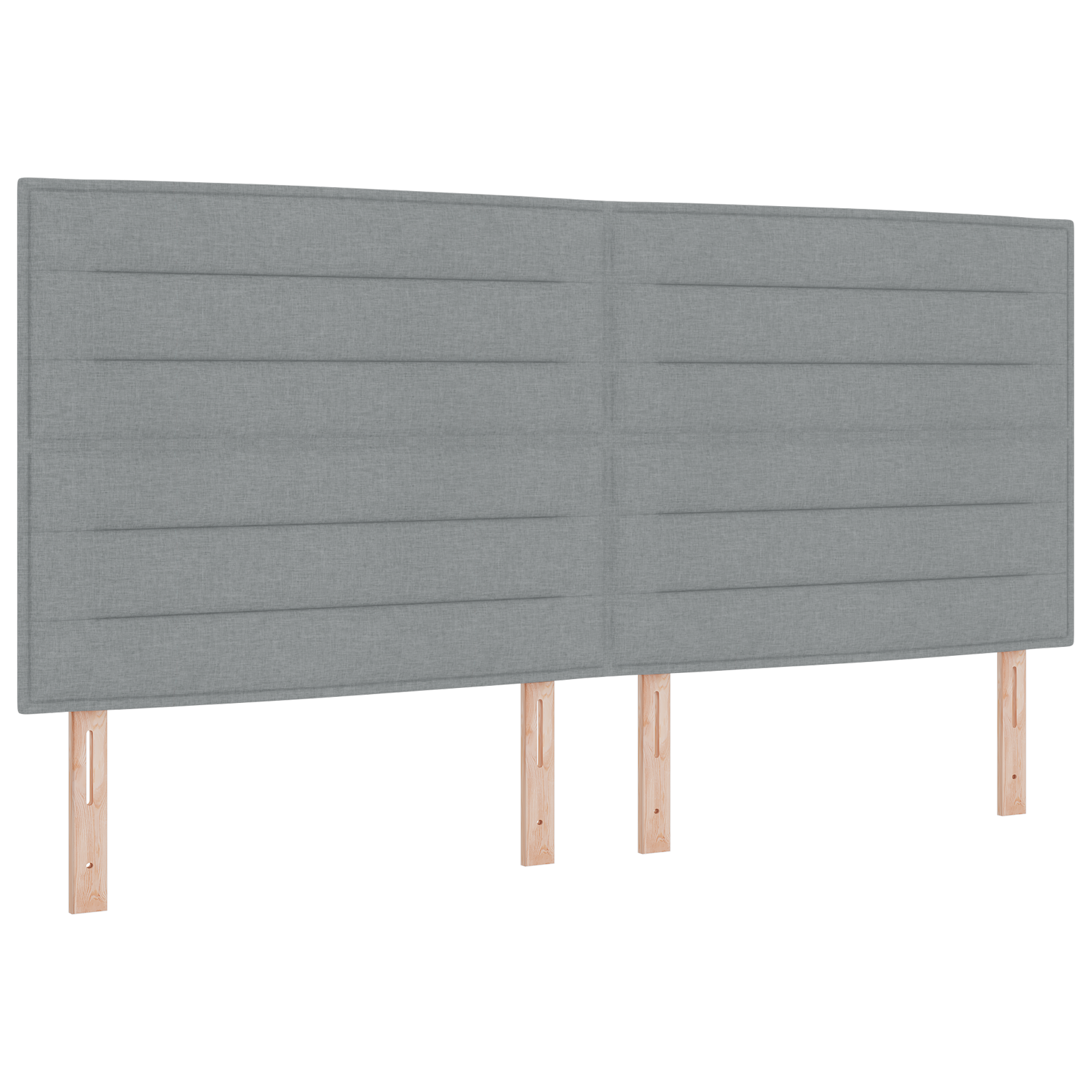 Sengegavl Linjedesign Lys Grå 200 Cm Stoff
