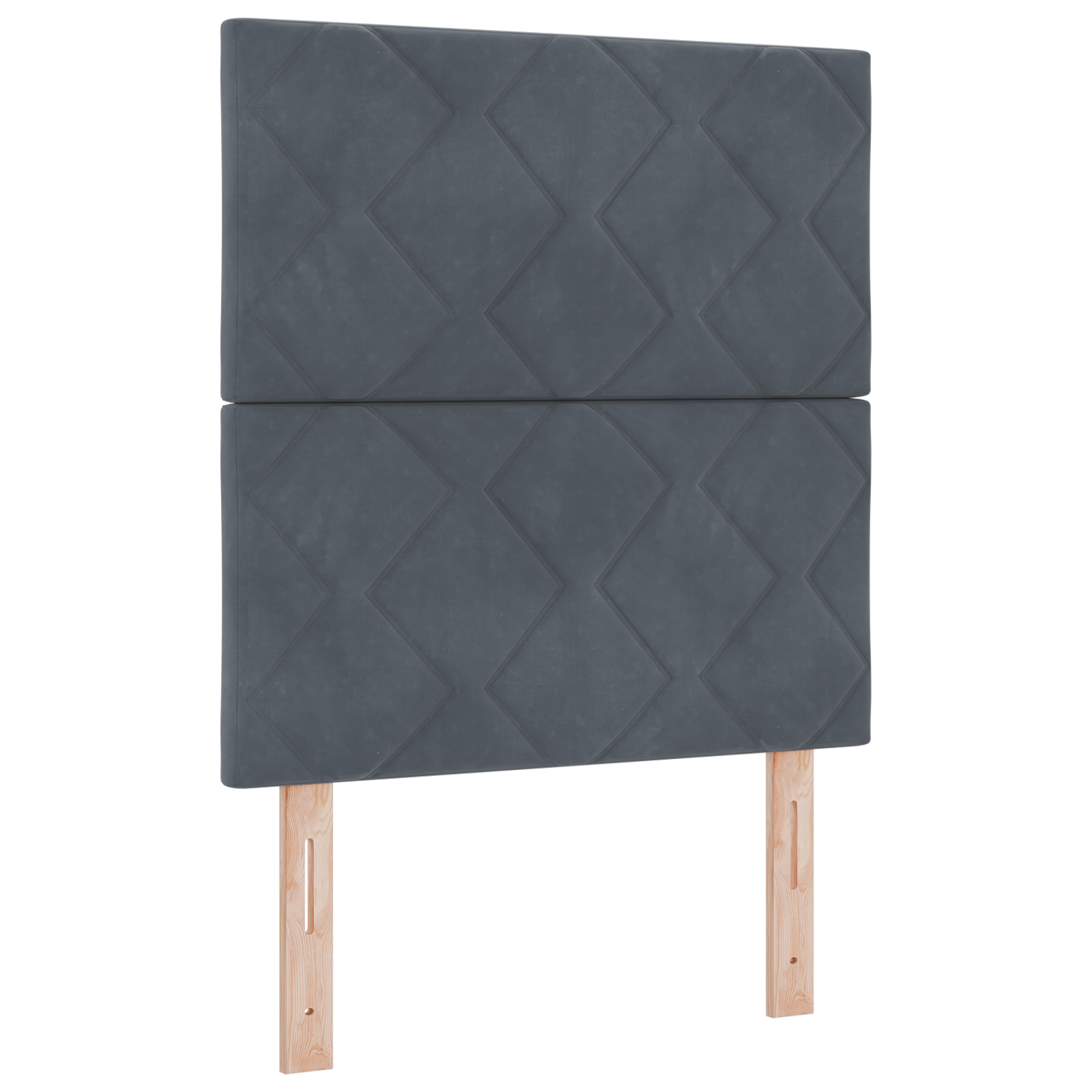 Sengegavl Diamantblokkmønster Mørk Grå 80 Cm Velvet
