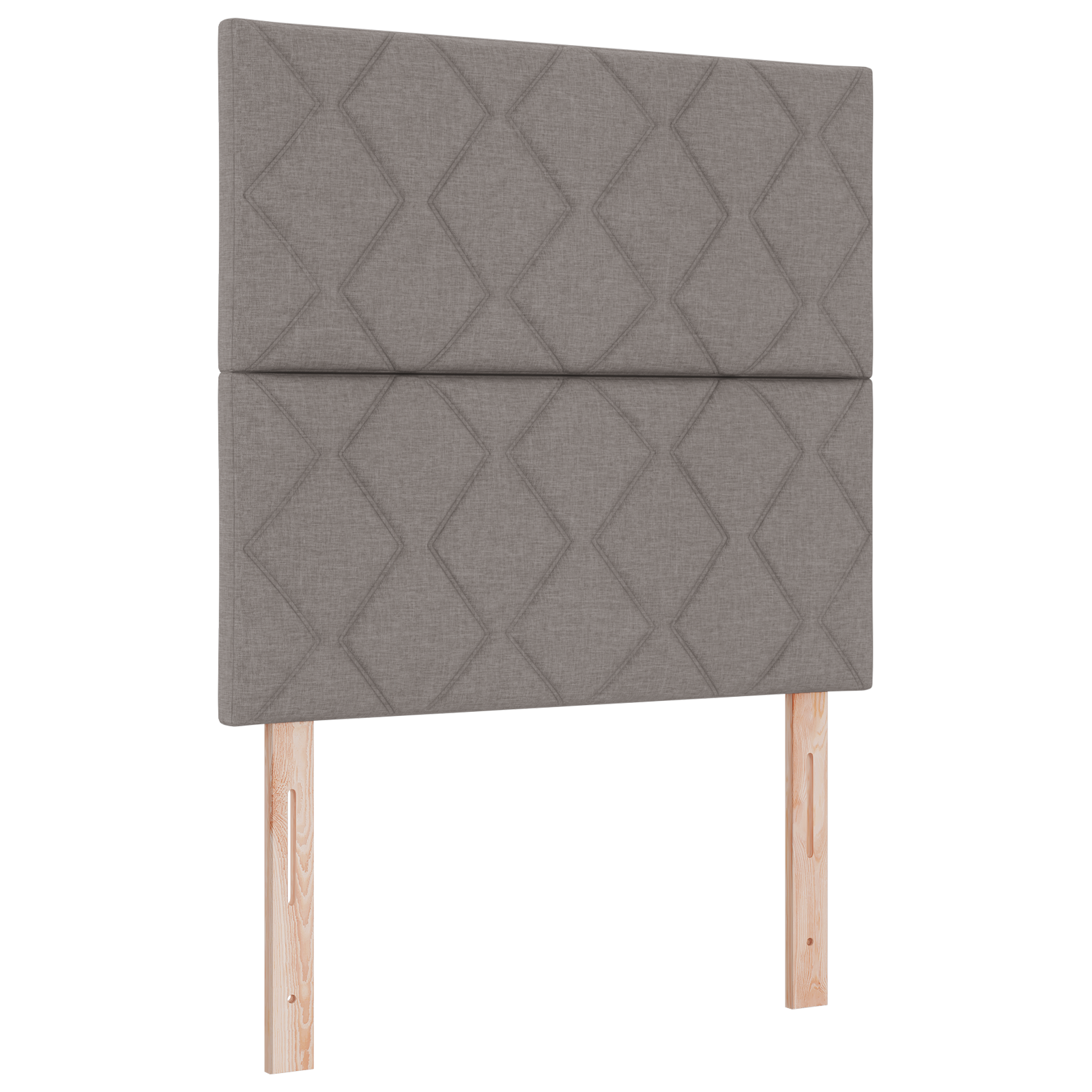 Sengegavl Diamantblokker Design Gråbrun 90 Cm Stoff