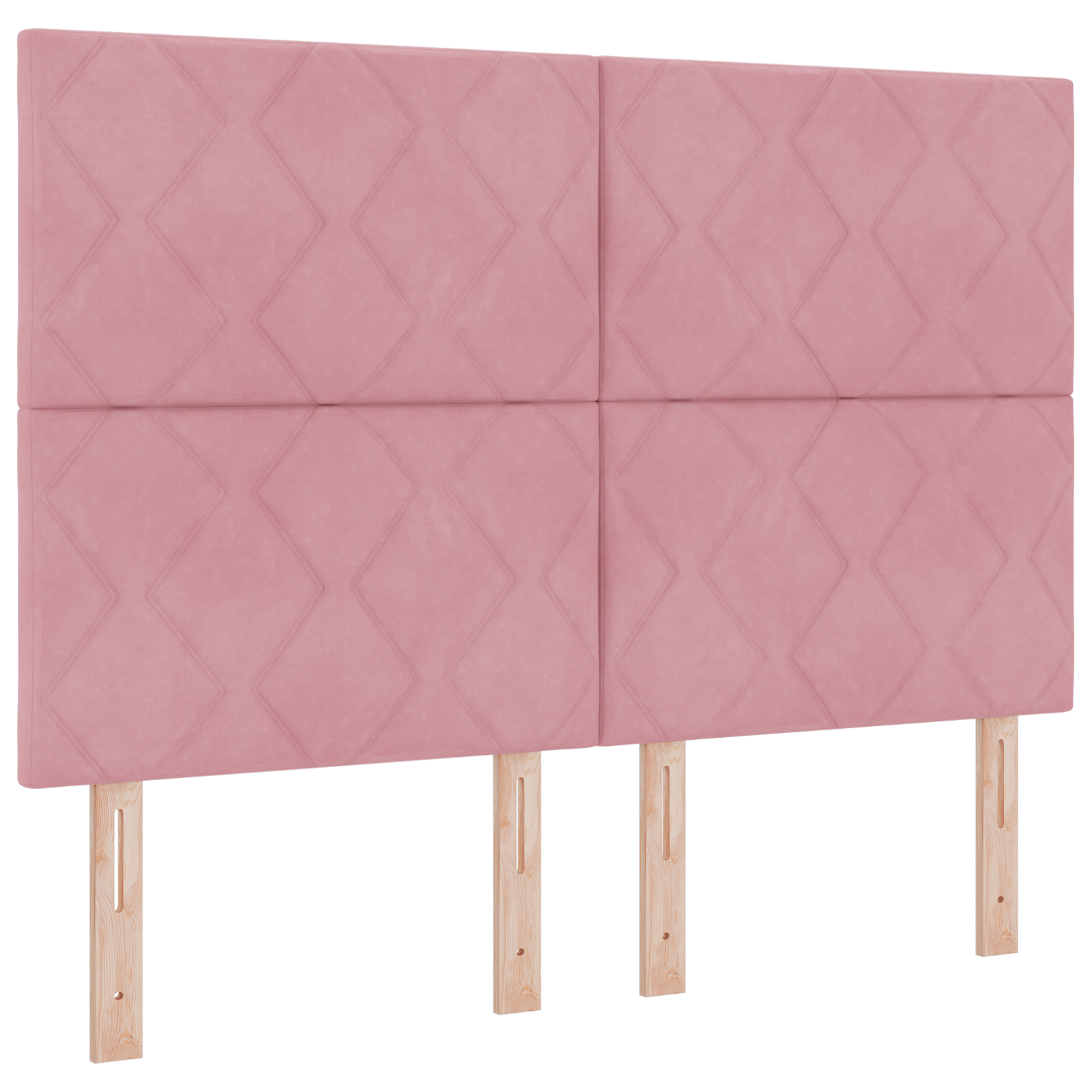 Rosa Diamant Blokk Design Sengegavl 160 Cm Fløyel