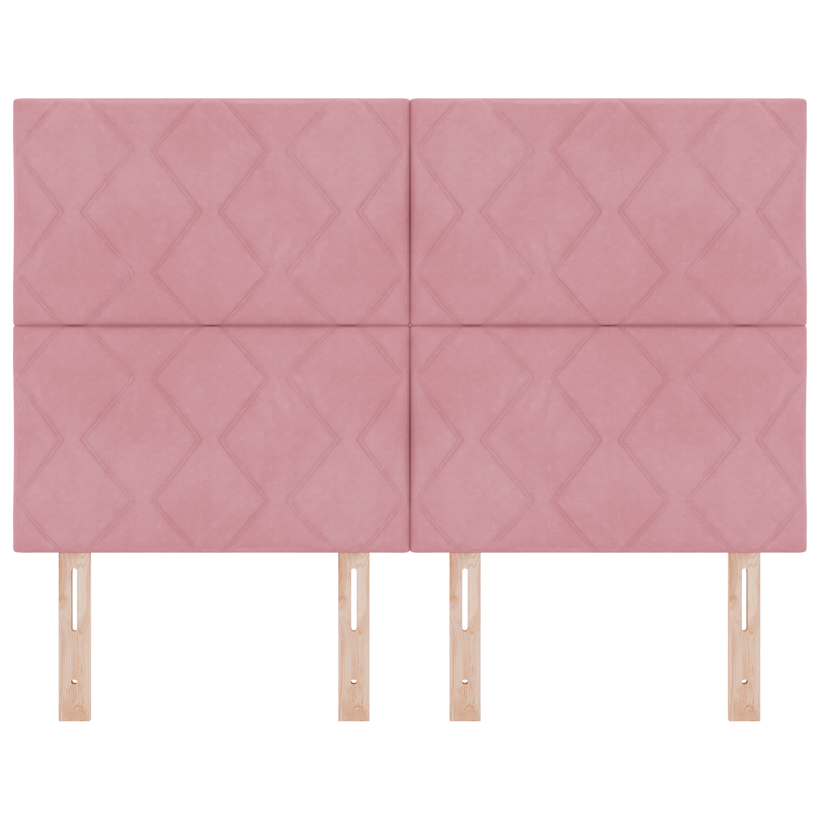 Rosa Diamant Blokk Design Sengegavl 160 Cm Fløyel