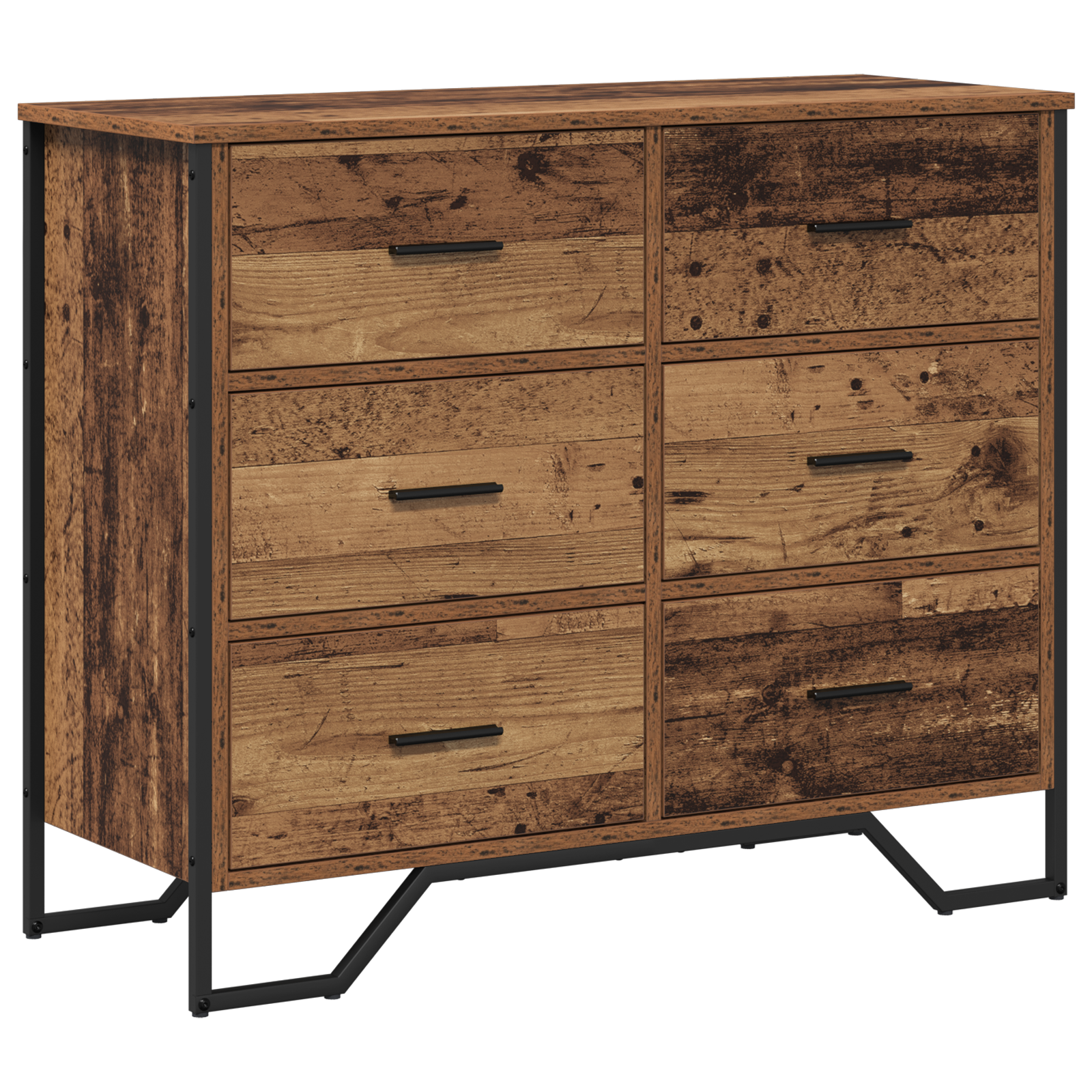 Kommode Gammelt Tre 91X35.5X74.5 Cm Konstruert Tre