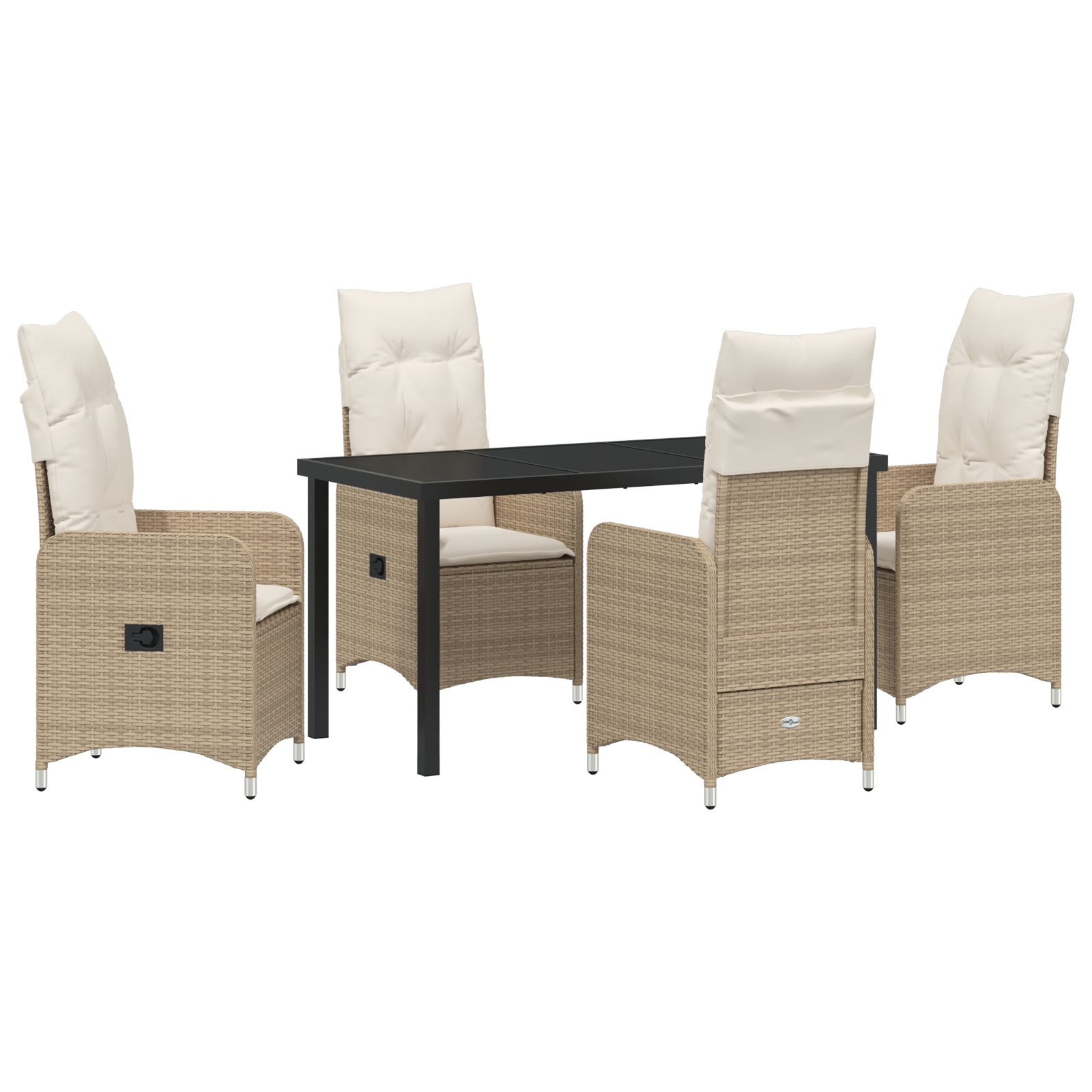 5 Delers Hage Spise Sett Med Puter Beige Poly Rottings