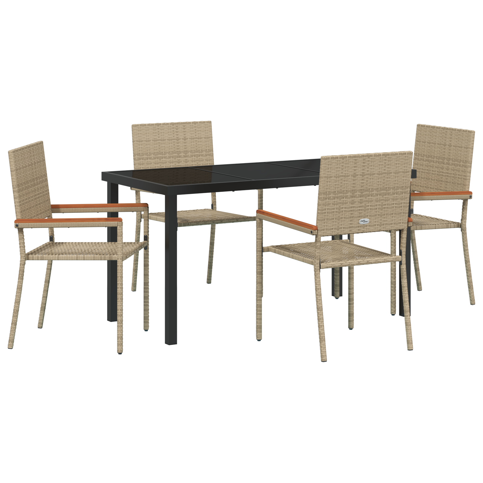 5 Delt Hage Spisesett Beige Poly Rottning