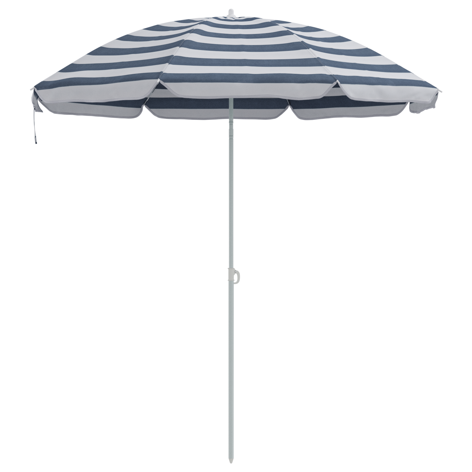Strandparasol Med Aluminiumpoller Blå Og Hvit 240 Cm