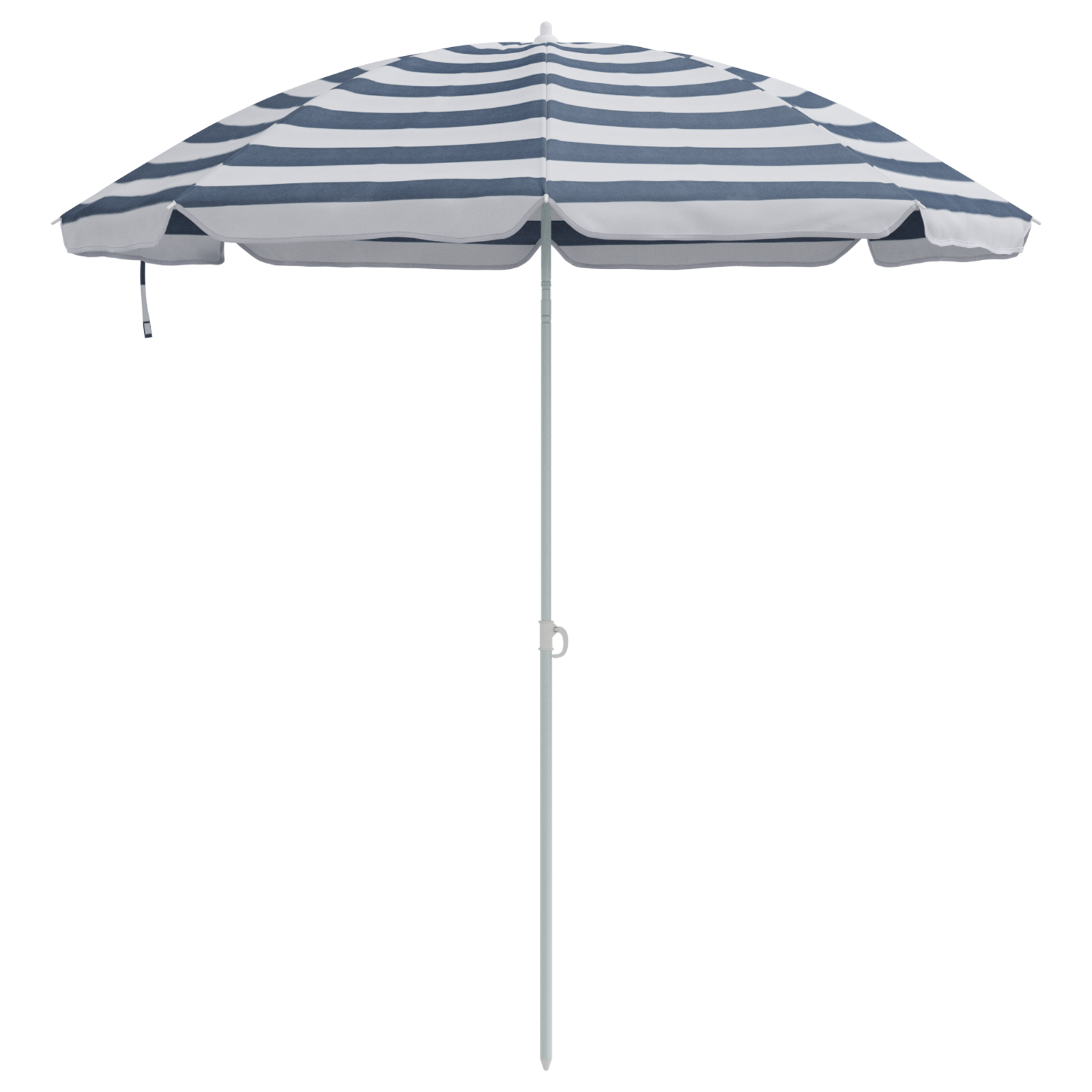 Strandparasol Med Aluminiumpoller Blå Og Hvit 240 Cm