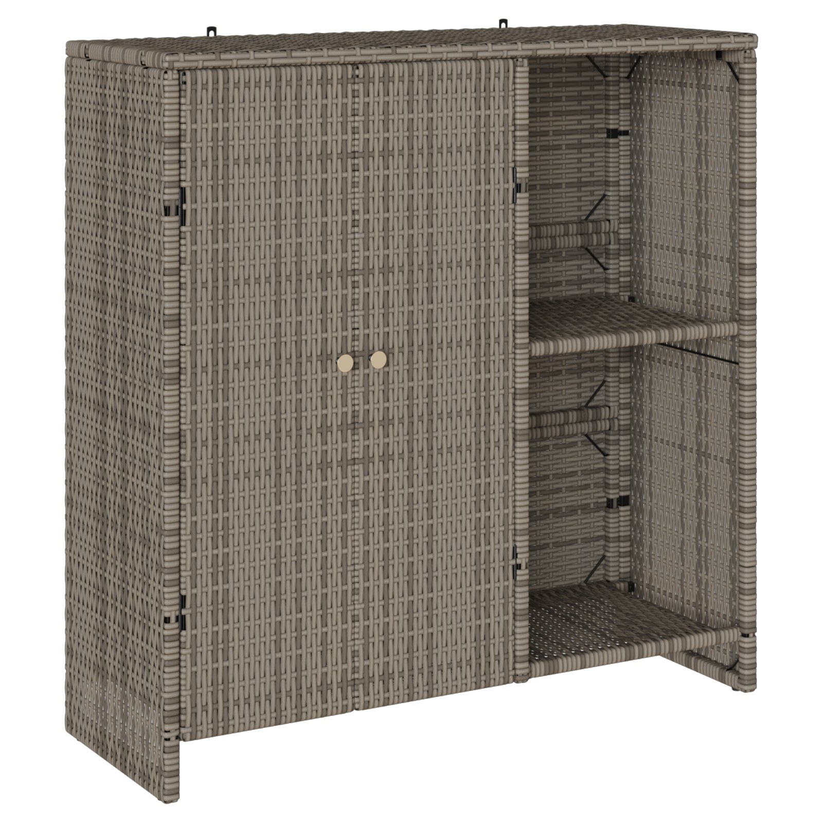 Oppbevaringsskap Grå 100X36X102 Cm Rattan