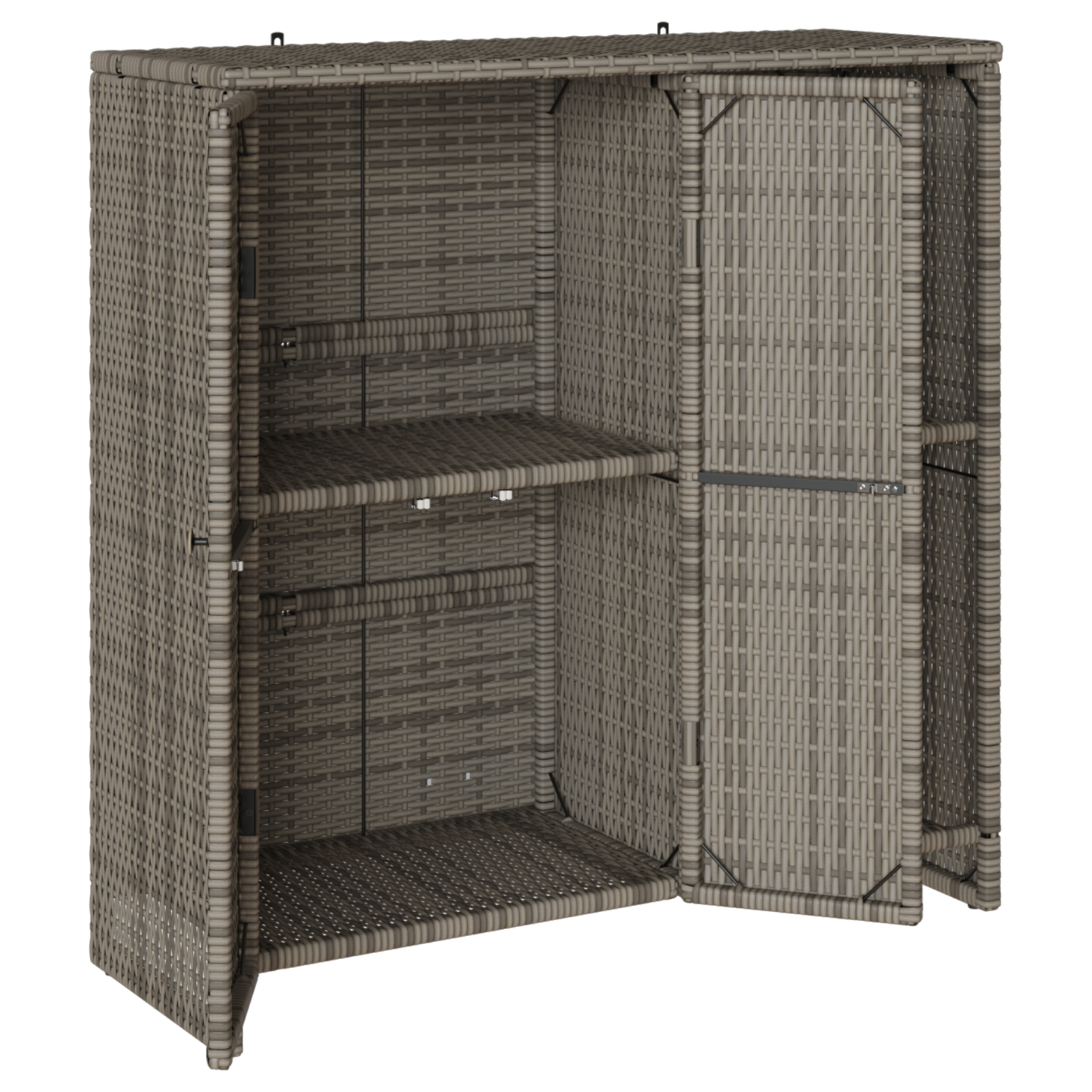 Oppbevaringsskap Grå 100X36X102 Cm Rattan
