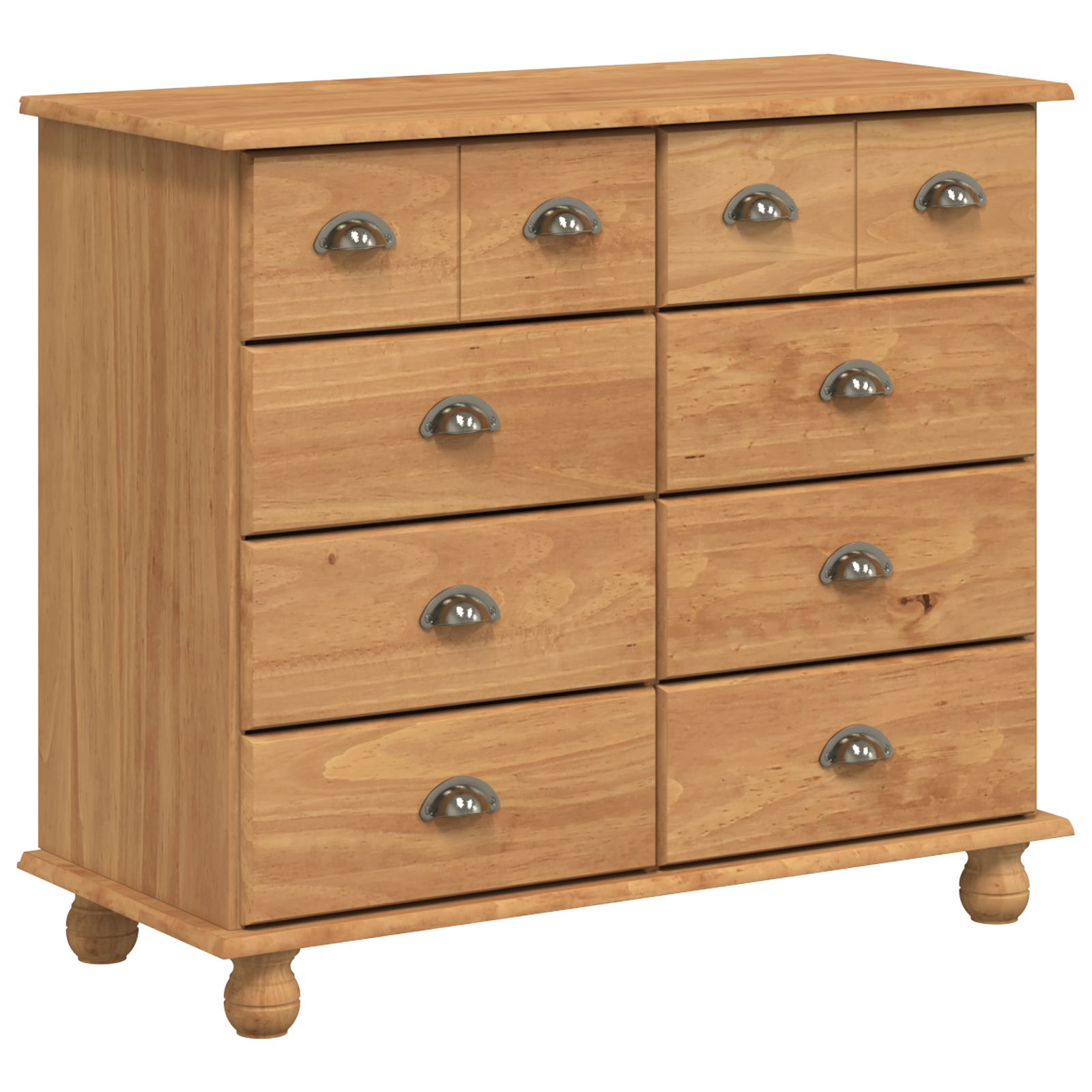 Kommode 'Askim'honningbrun 91X40X79 Cm Massivt Trefuru