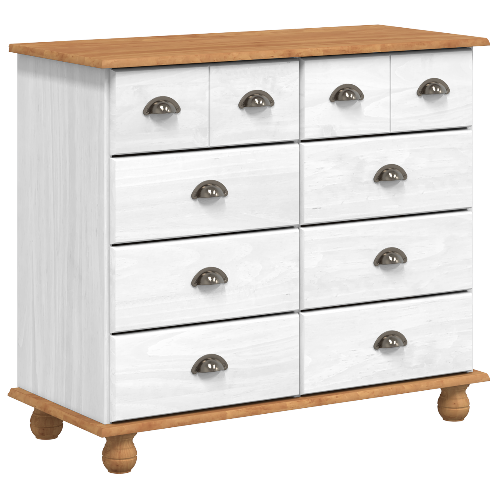 Kommode 'Askim'hvit 91X40X79 Cm Solid Tre Pine