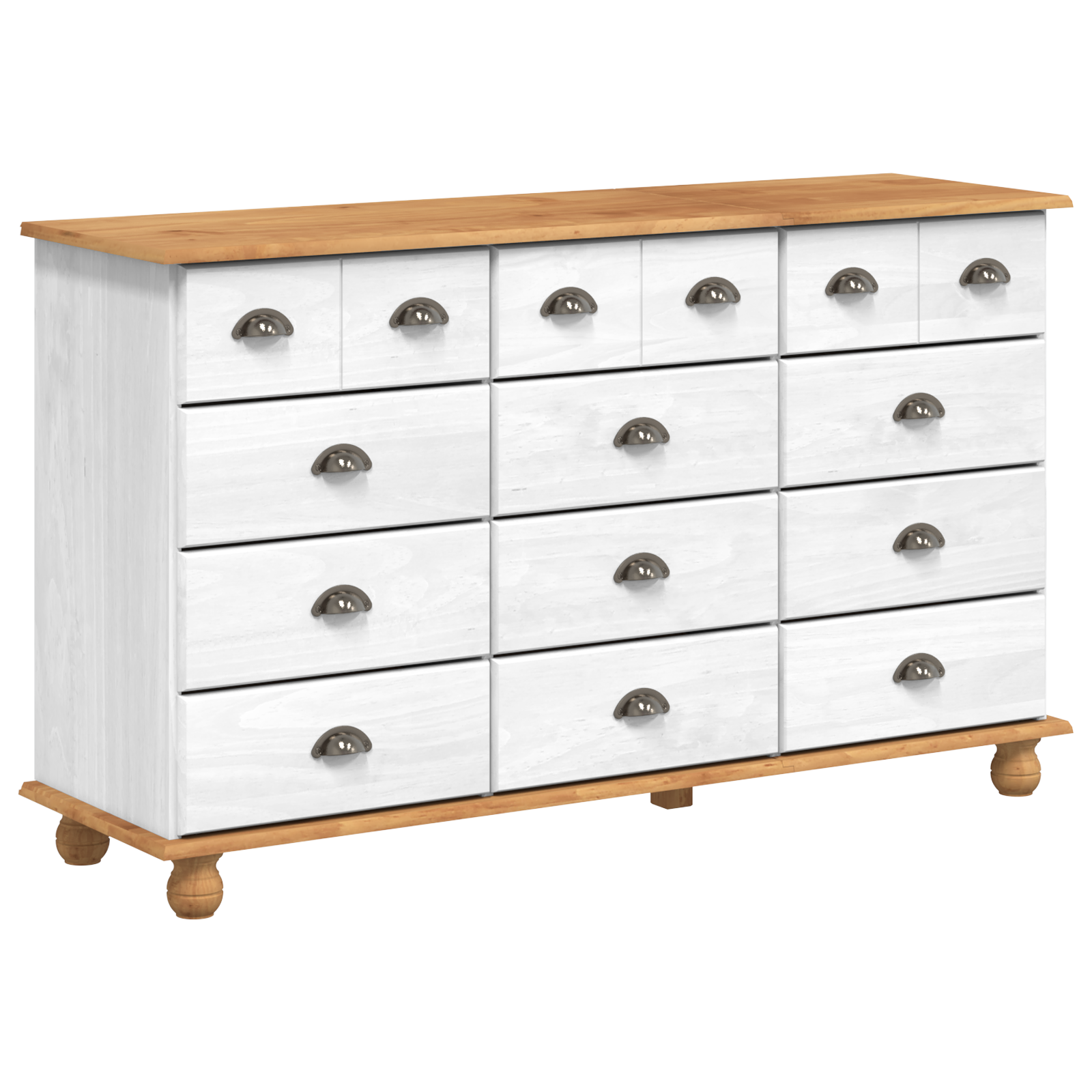 Kommode "Askim" Hvit 79X40X133.5 Cm Solid Tre Furu