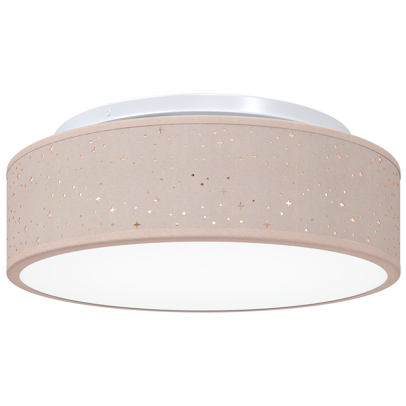 Taklampe Med Stjerneformet Skjerm Gråbrun Ø 38 Cm Stoff E27