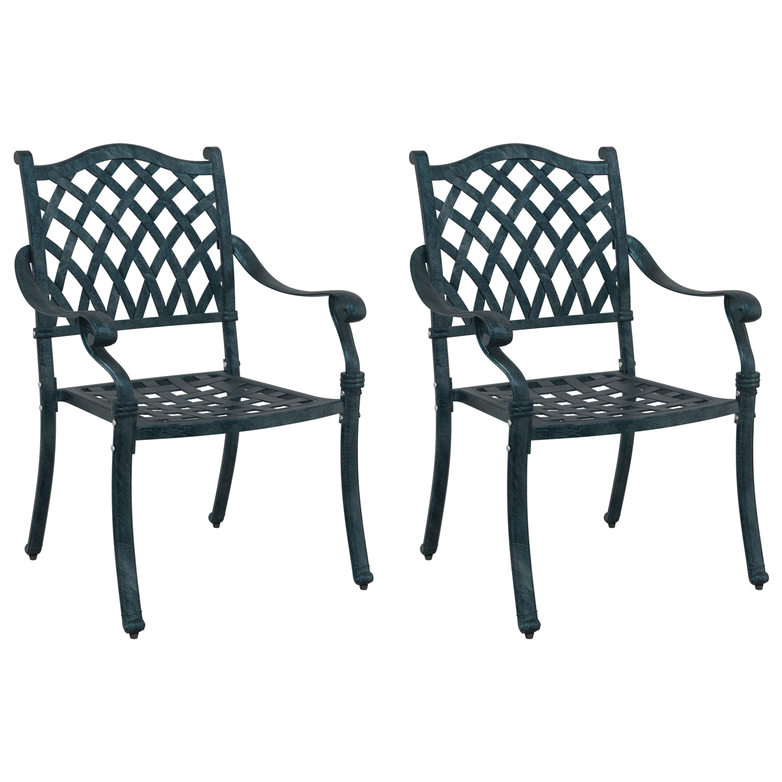 Hagemøbler 2 Stk Grønn Støpealuminium
