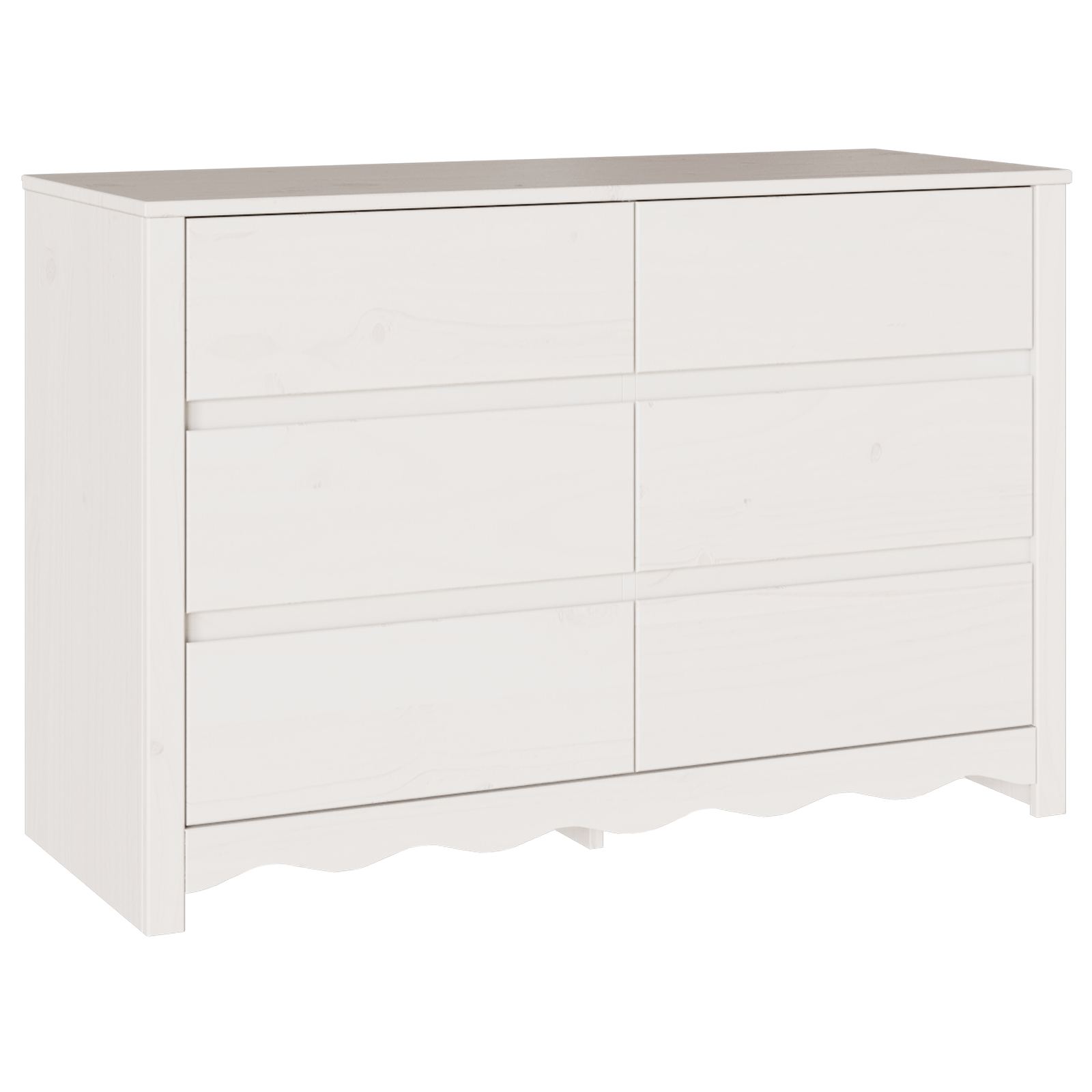 Kommode "Drammen" Hvit 111X43X73,5 Cm Solid Tre Furu