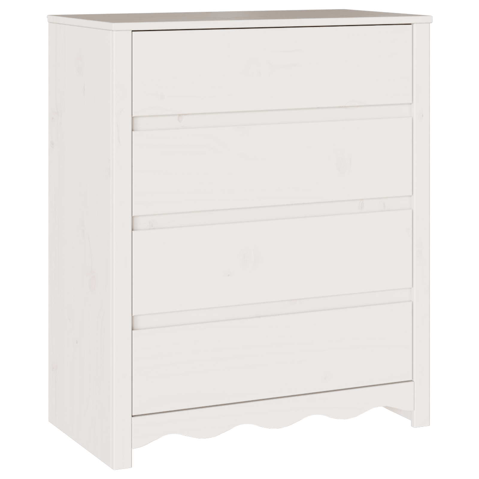 Kommode "Drammen" Hvit 76,5X40X91 Cm Massiv Furu