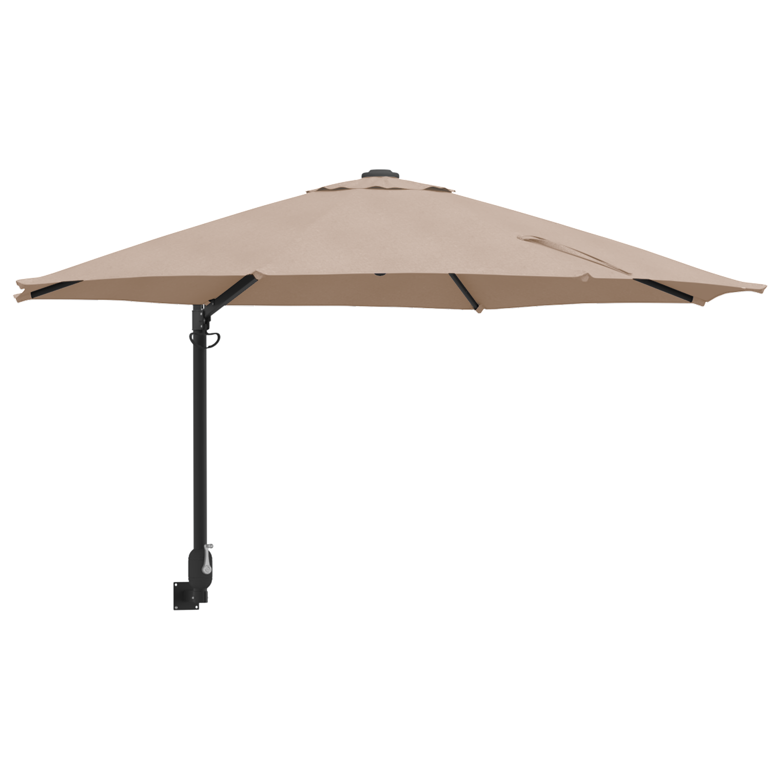 Patio-Parasoll Taupe Polyester Stor Sammenleggbar Rund