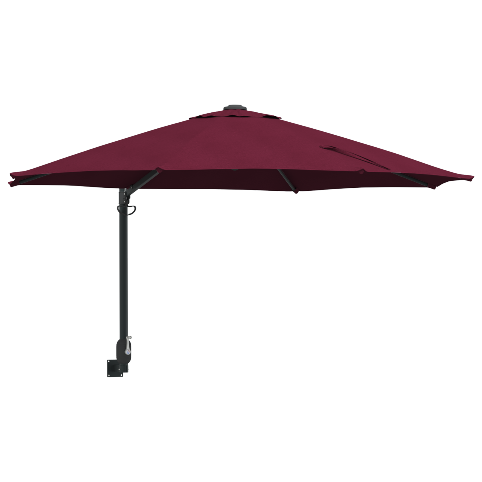 Uteplassparasoll Burgunder Polyester Stor Sammenleggbar Rund