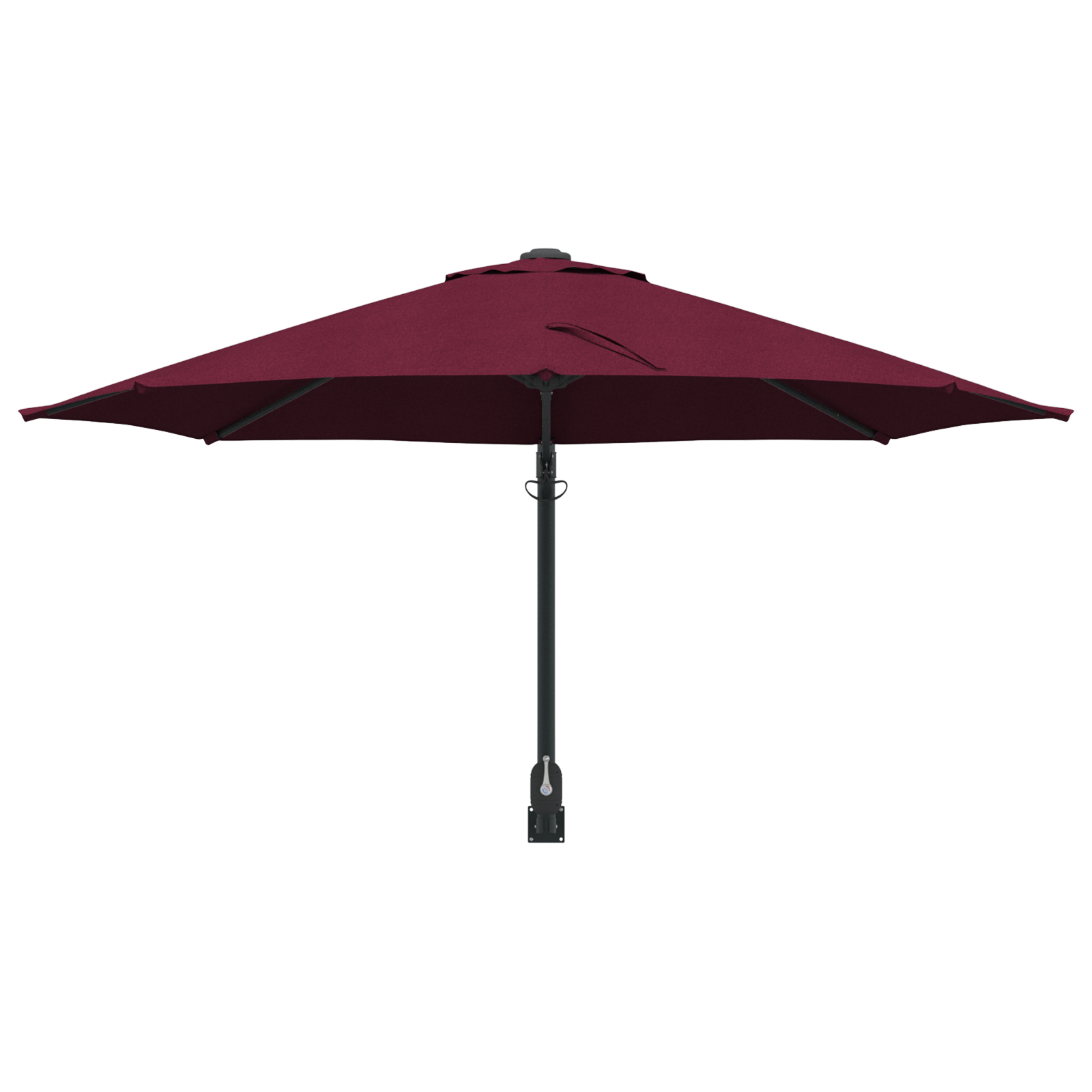 Uteplassparasoll Burgunder Polyester Stor Sammenleggbar Rund