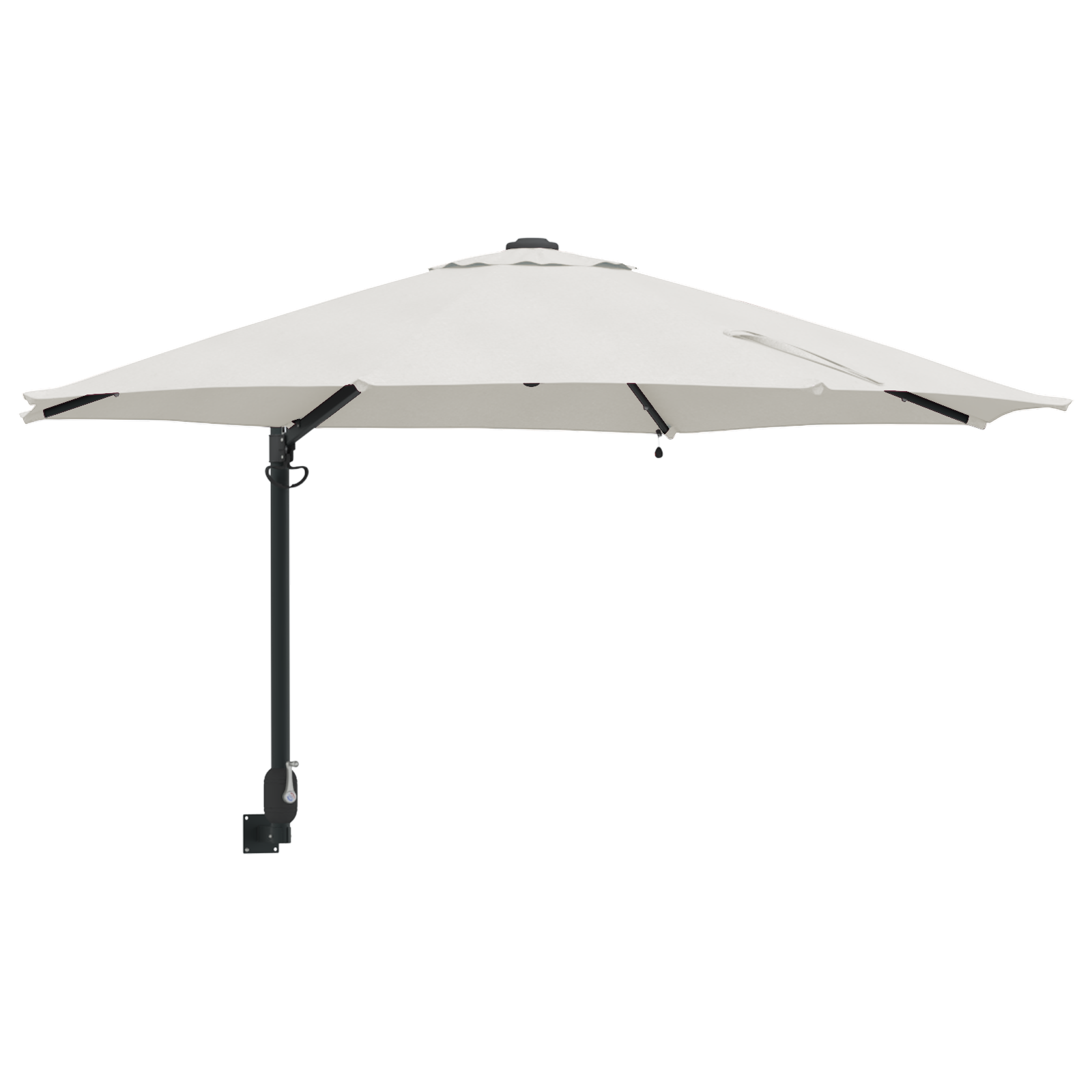 Vegghengt Hageparasol Med Led-Lamper Sand 248 Cm