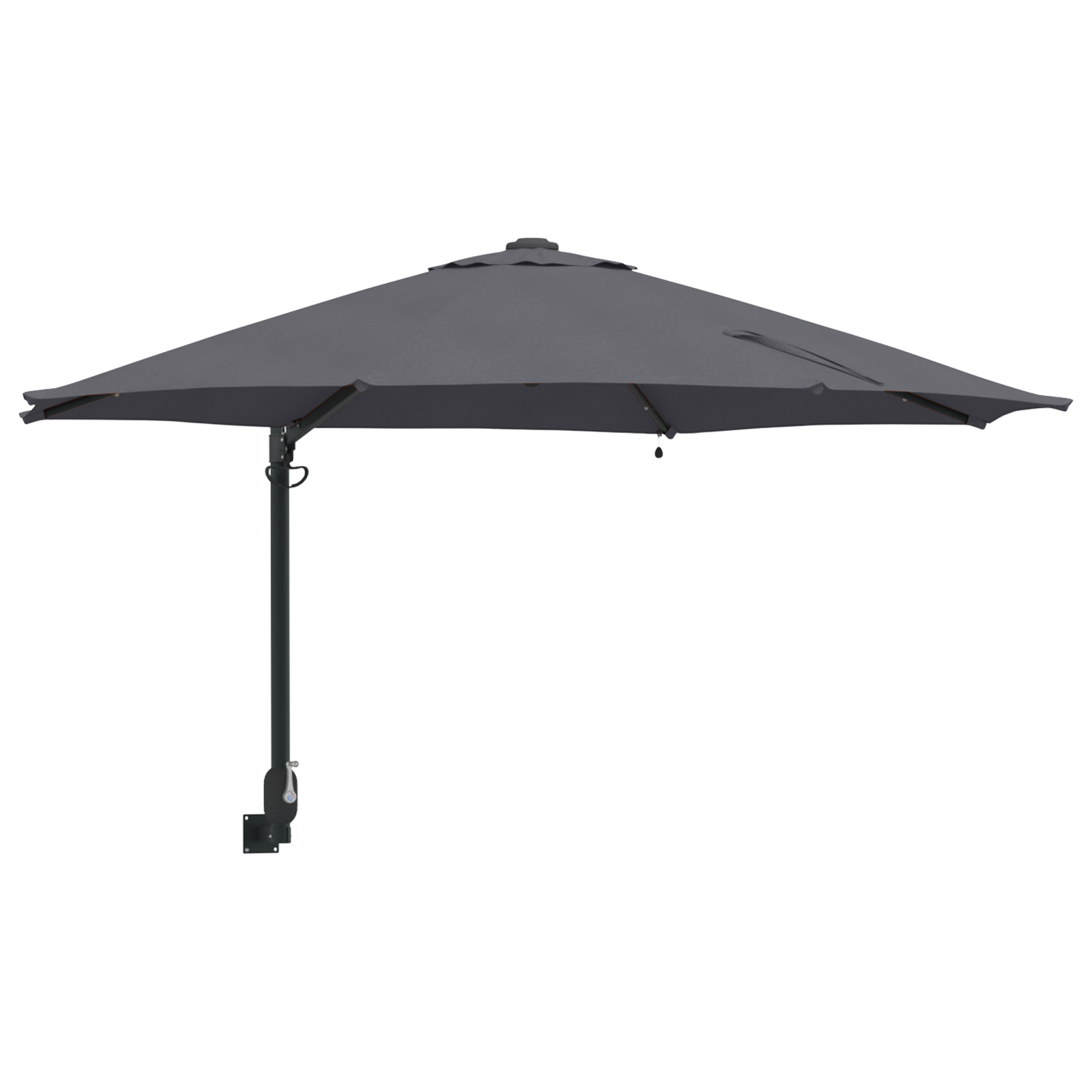 Veggmontert Hageparasol Med Led Antrasitt 248 Cm